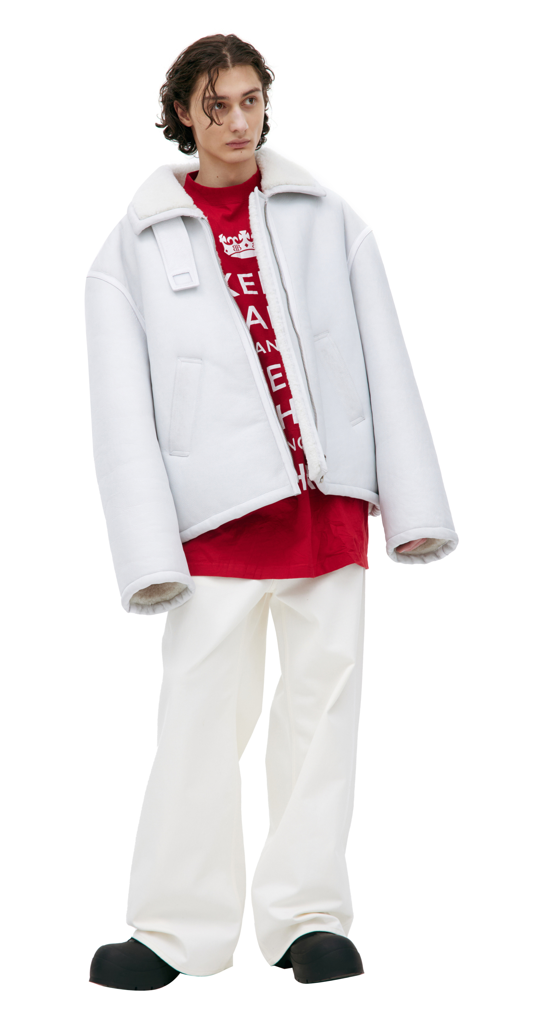 Balenciaga Белая дубленка из кожи