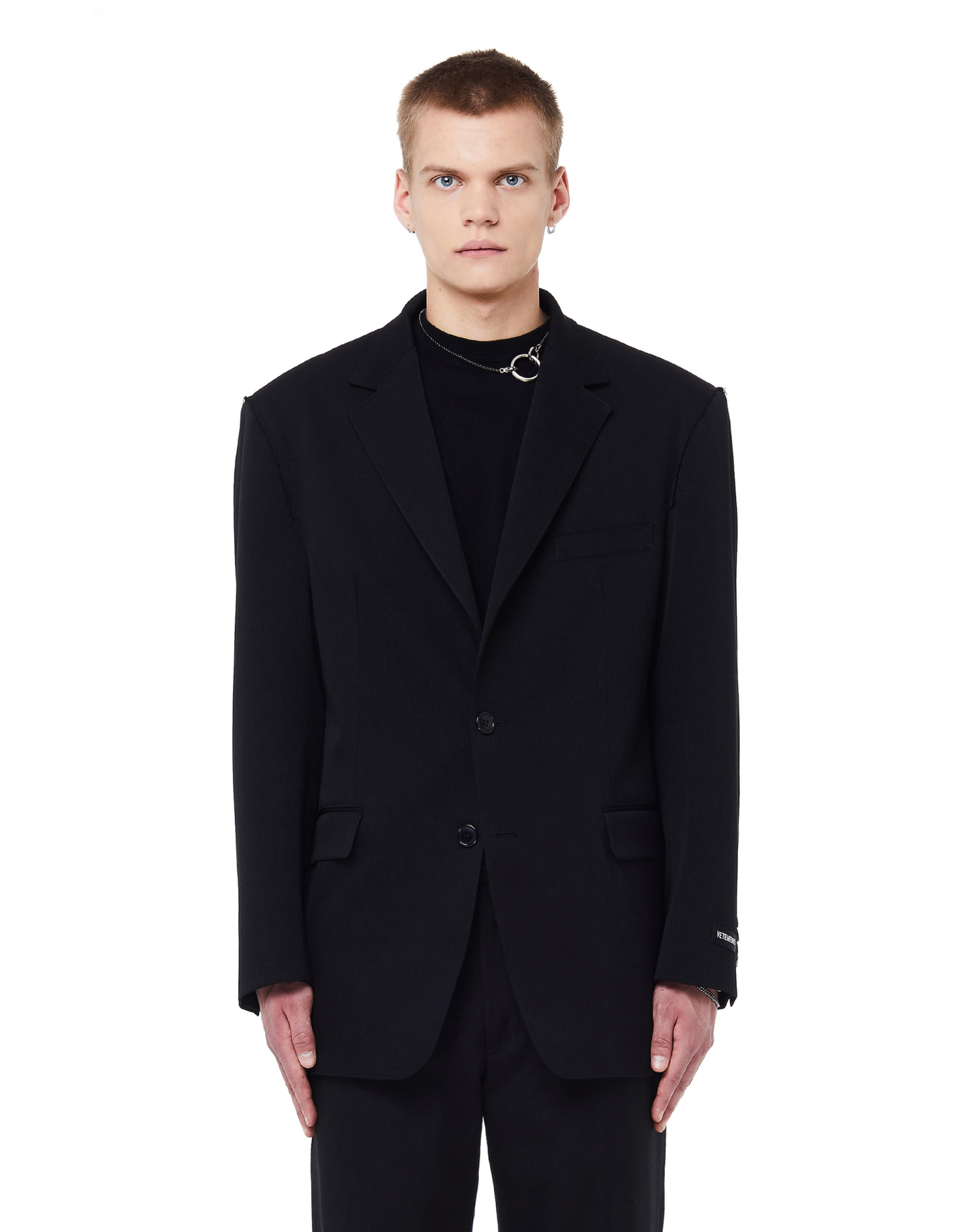 VETEMENTS Шерстяной пиджак с нашивкой на рукаве
