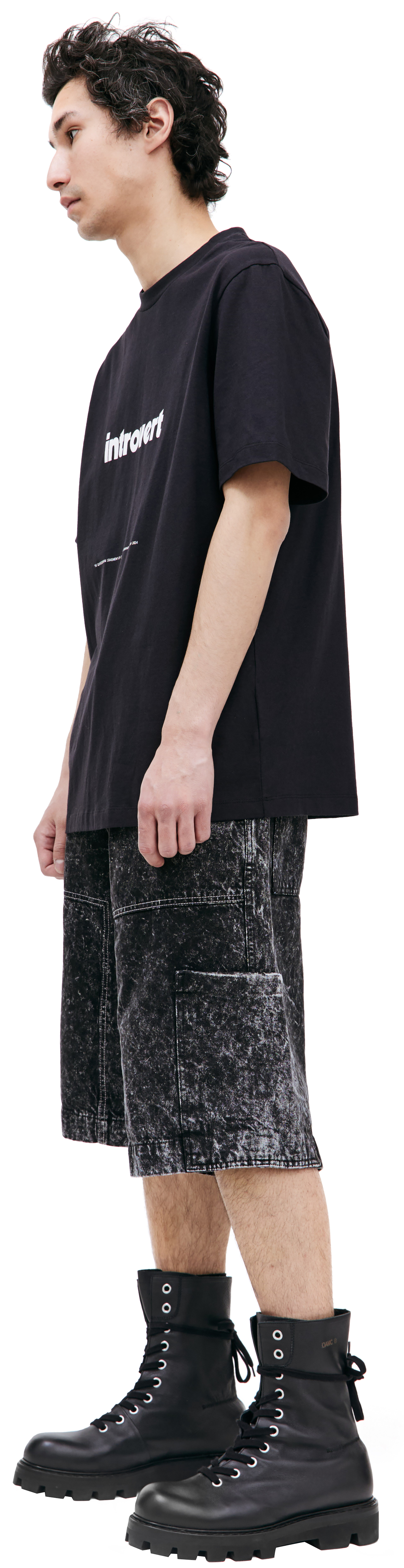 OAMC Черная футболка с принтом INTROVERT