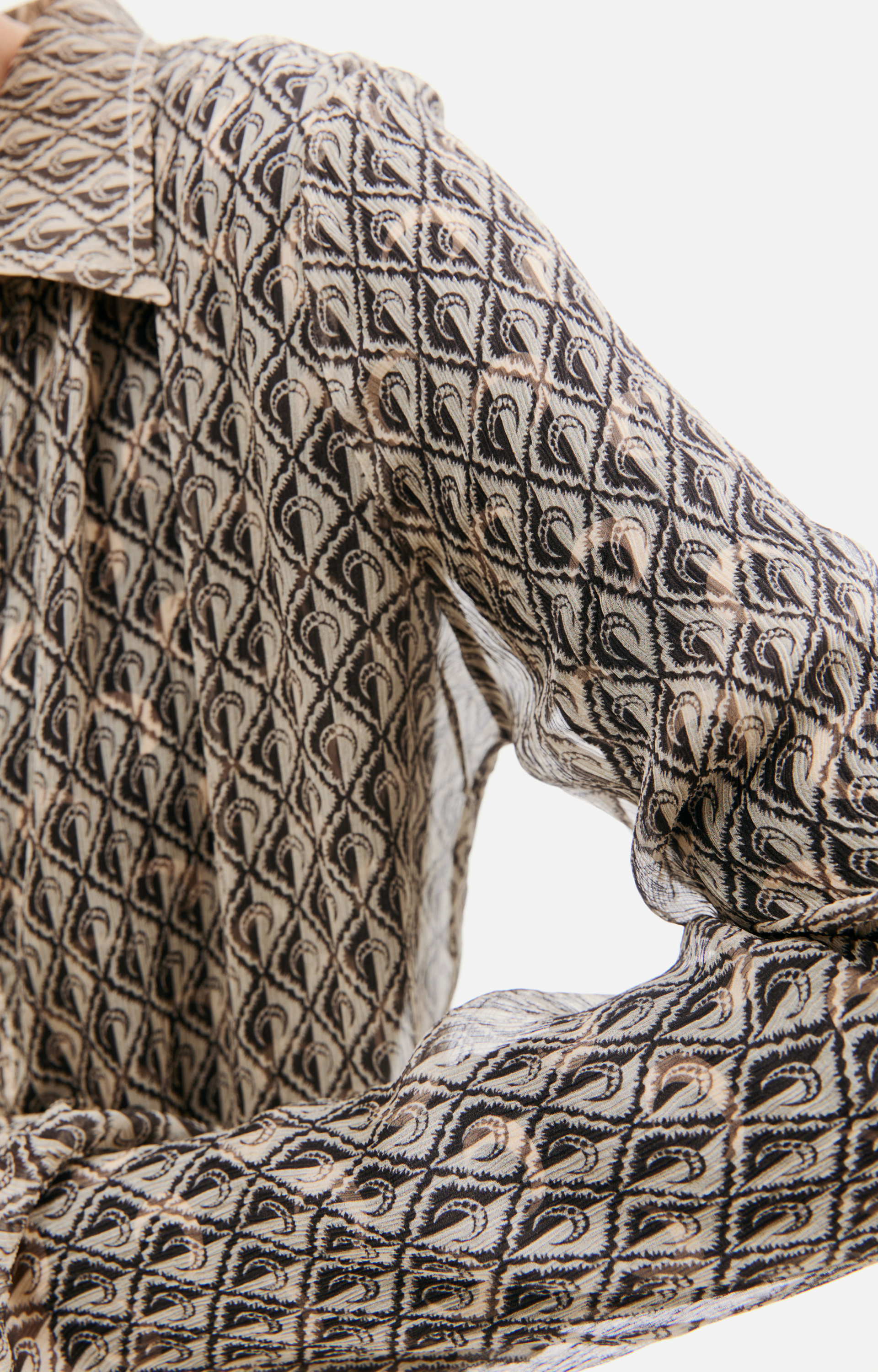 MARINE SERRE Шелковое платье-рубашка