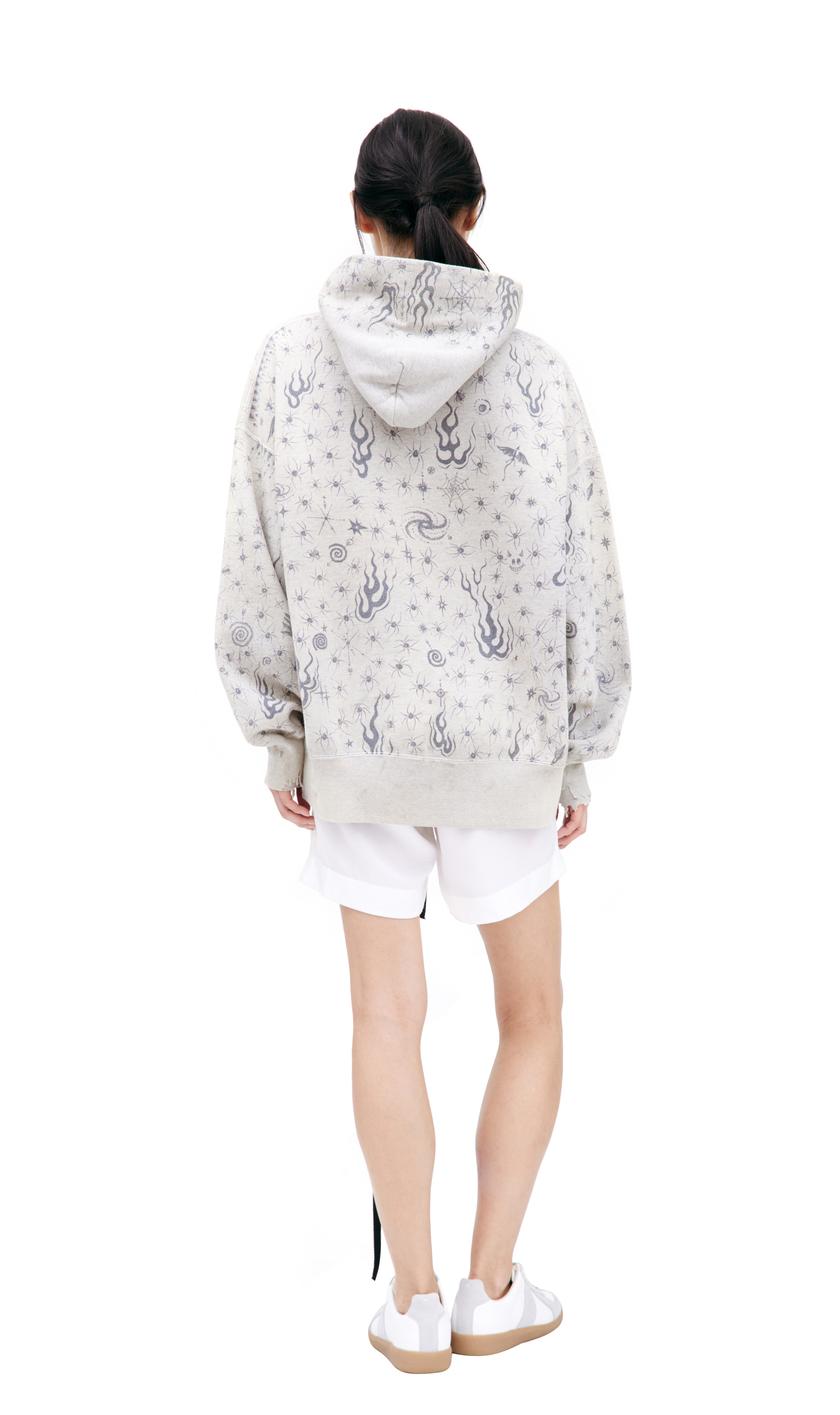 Saint Mxxxxxx Серое худи с монопринтом