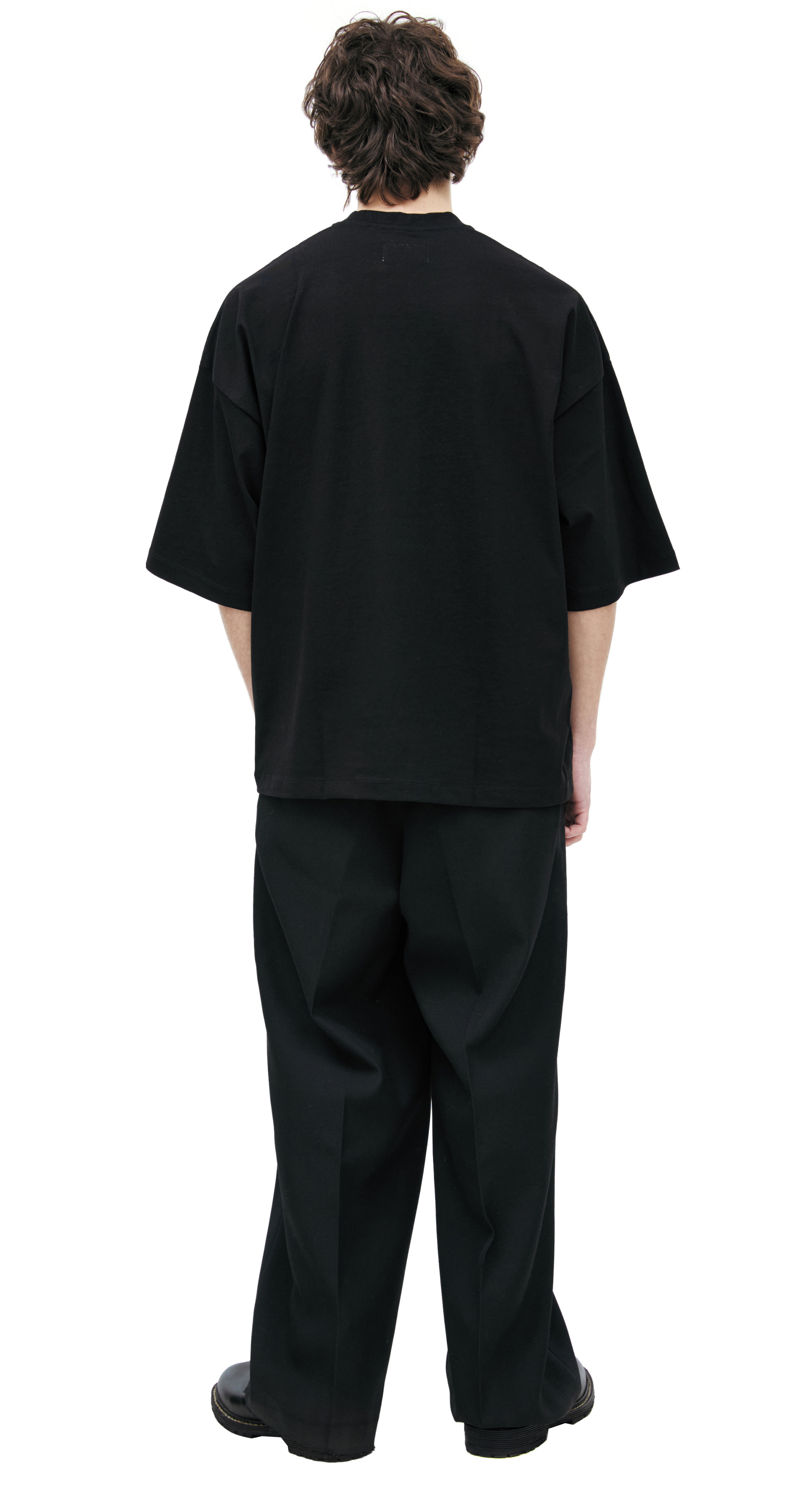 Doublet Футболка-25SS31CS369 черное фото на груди и надпись,черная