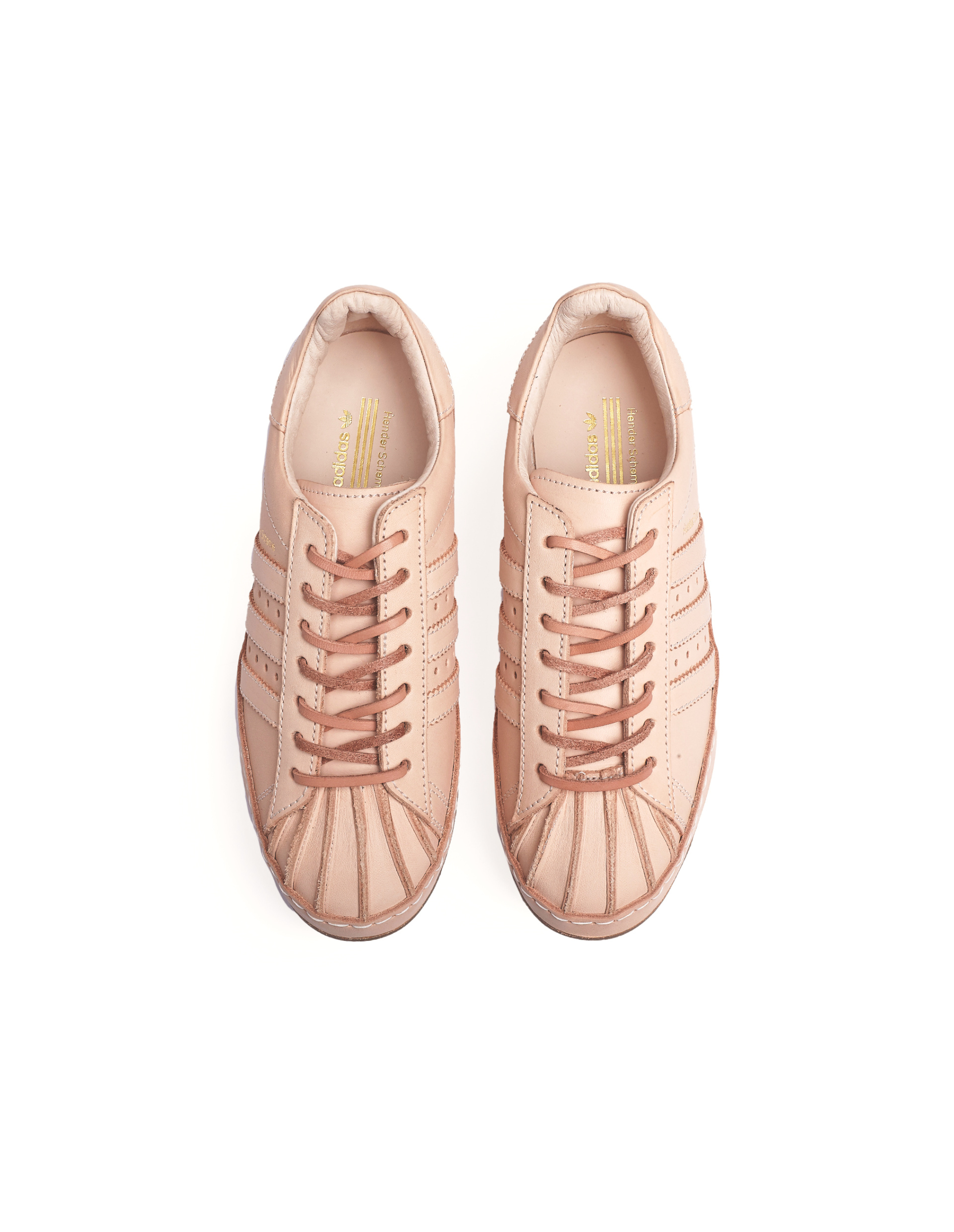Hender Scheme Бежевые кожаные кроссовки adidas Superstar