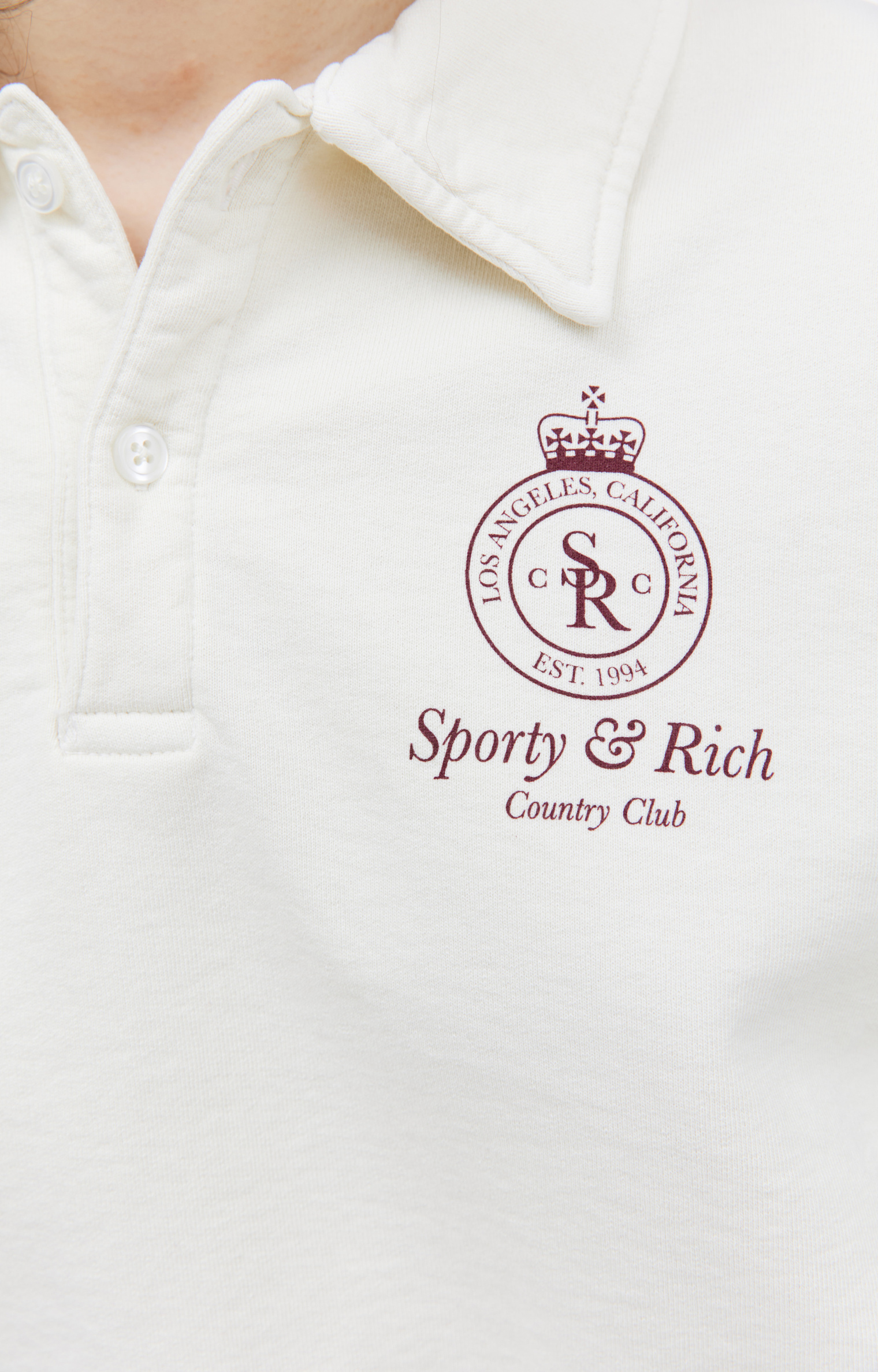 SPORTY & RICH Свитшот Crown с воротником поло