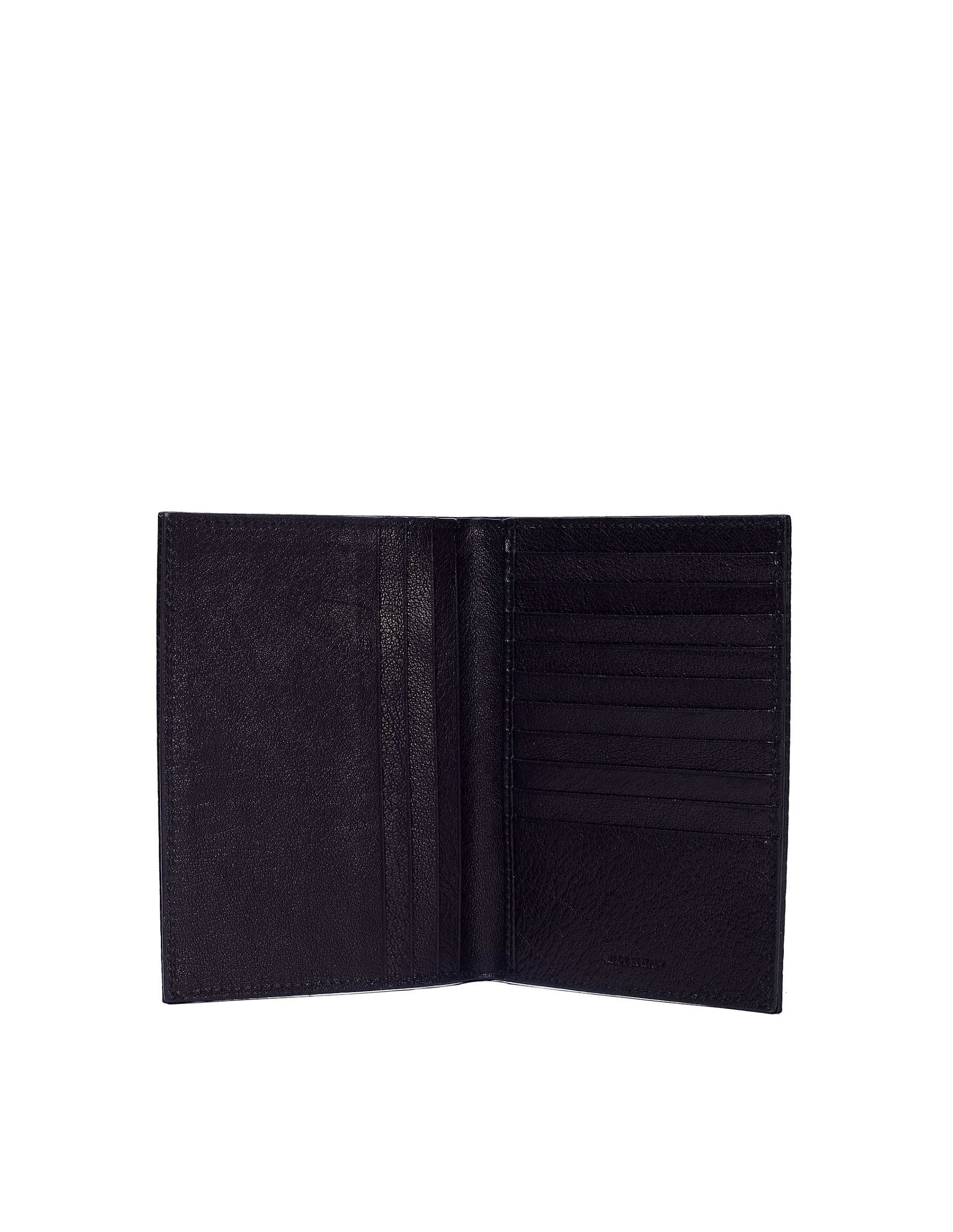 Ugo Cacciatori Черный кошелек Passport из фактурной кожи