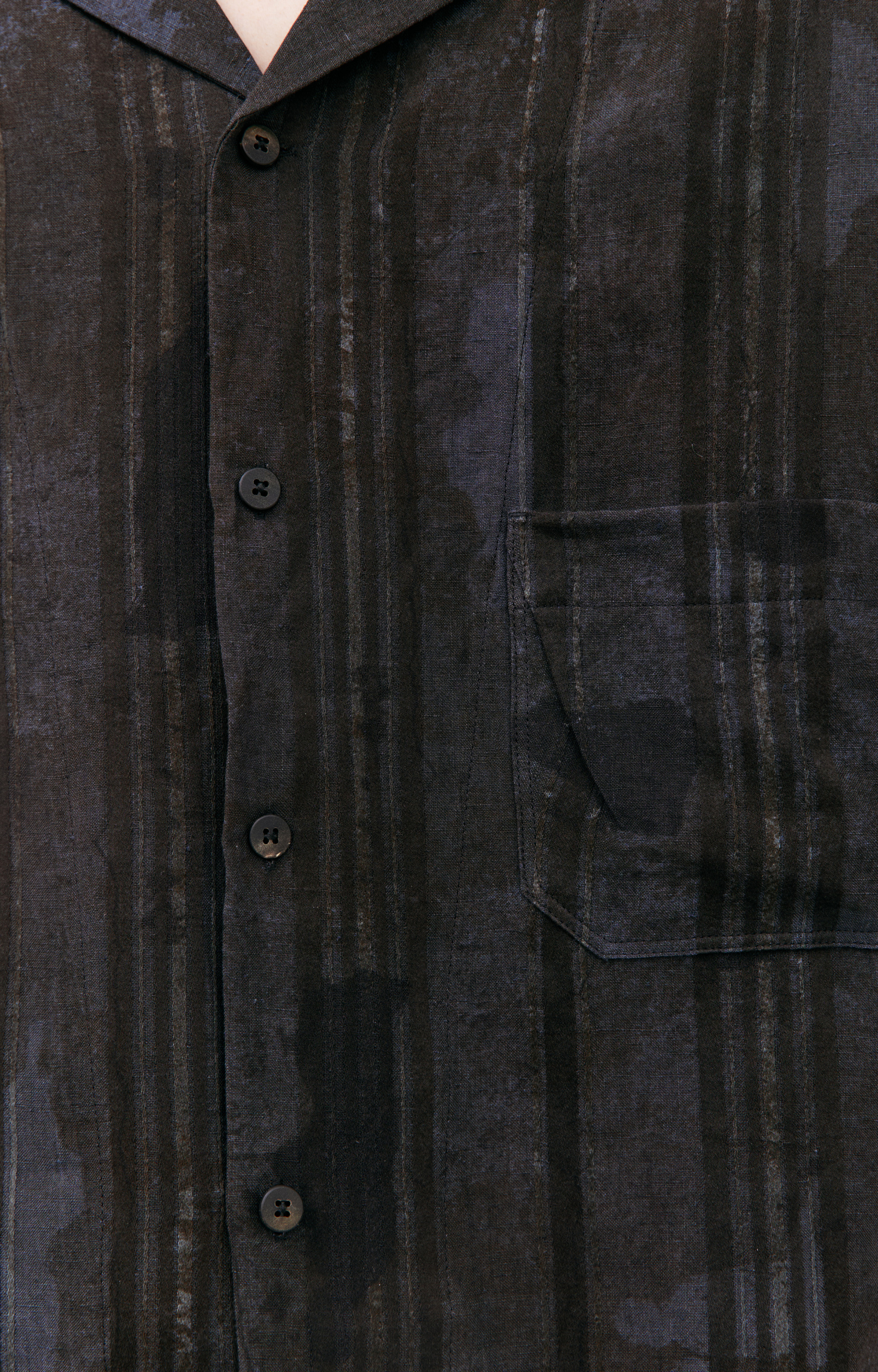 Ziggy Chen Льняная рубашка с коротким рукавом