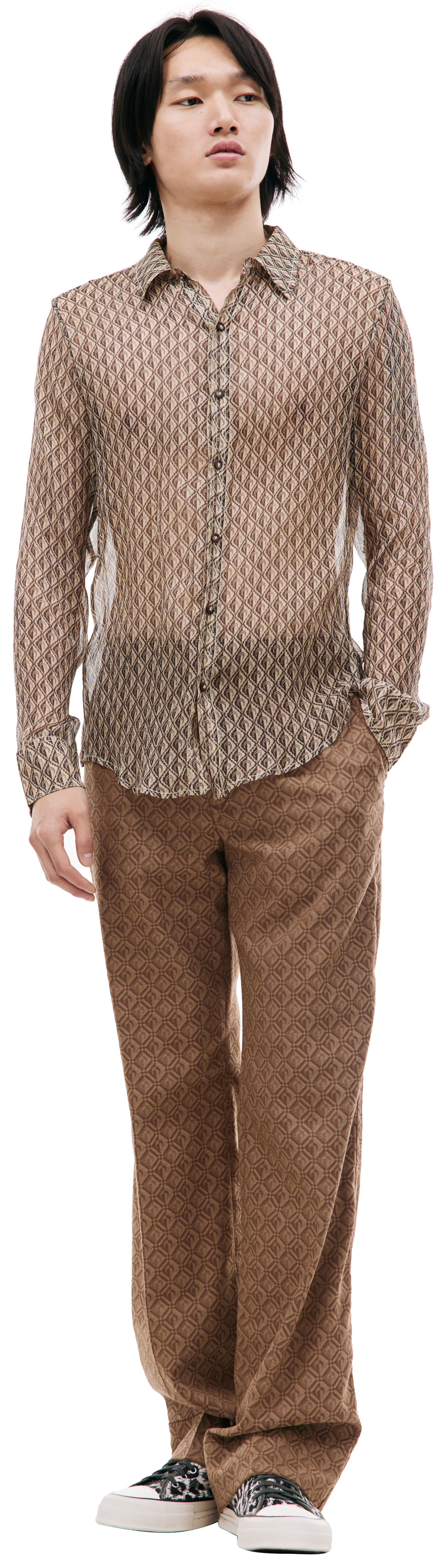 MARINE SERRE Прозрачная рубашка из шелка