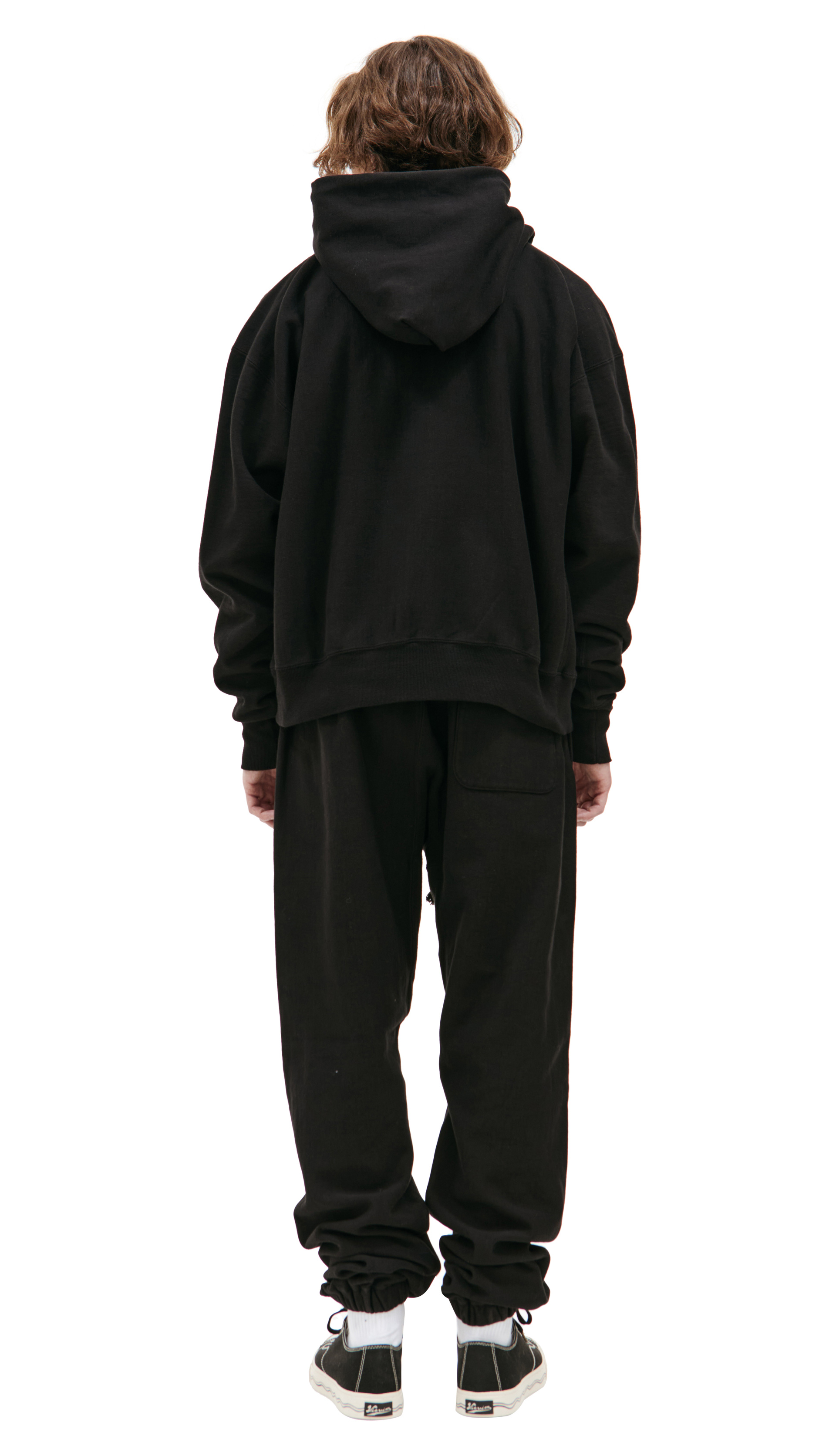 Saint Michael Черное худи с контрастным логотипом