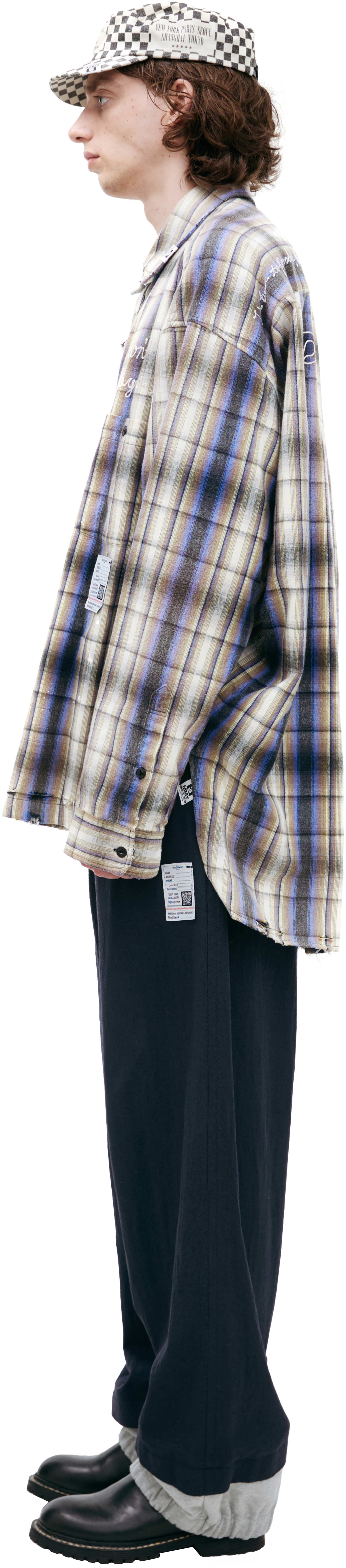 Maison Mihara Yasuhiro Хлопковая рубашка в клетку