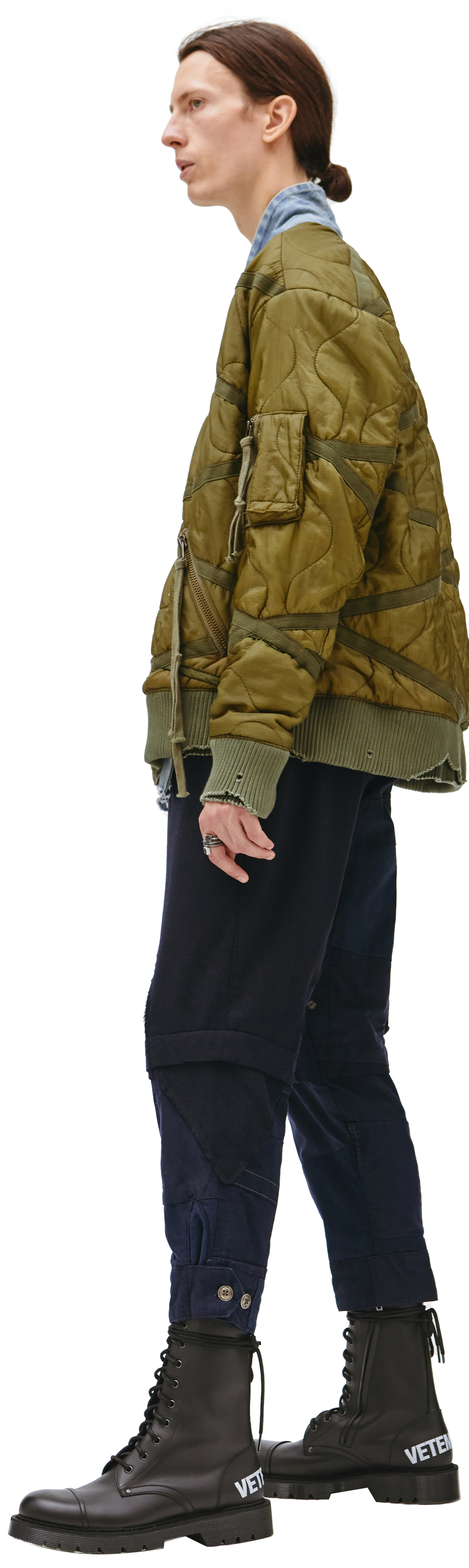 Greg Lauren Куртка со вставками из денима