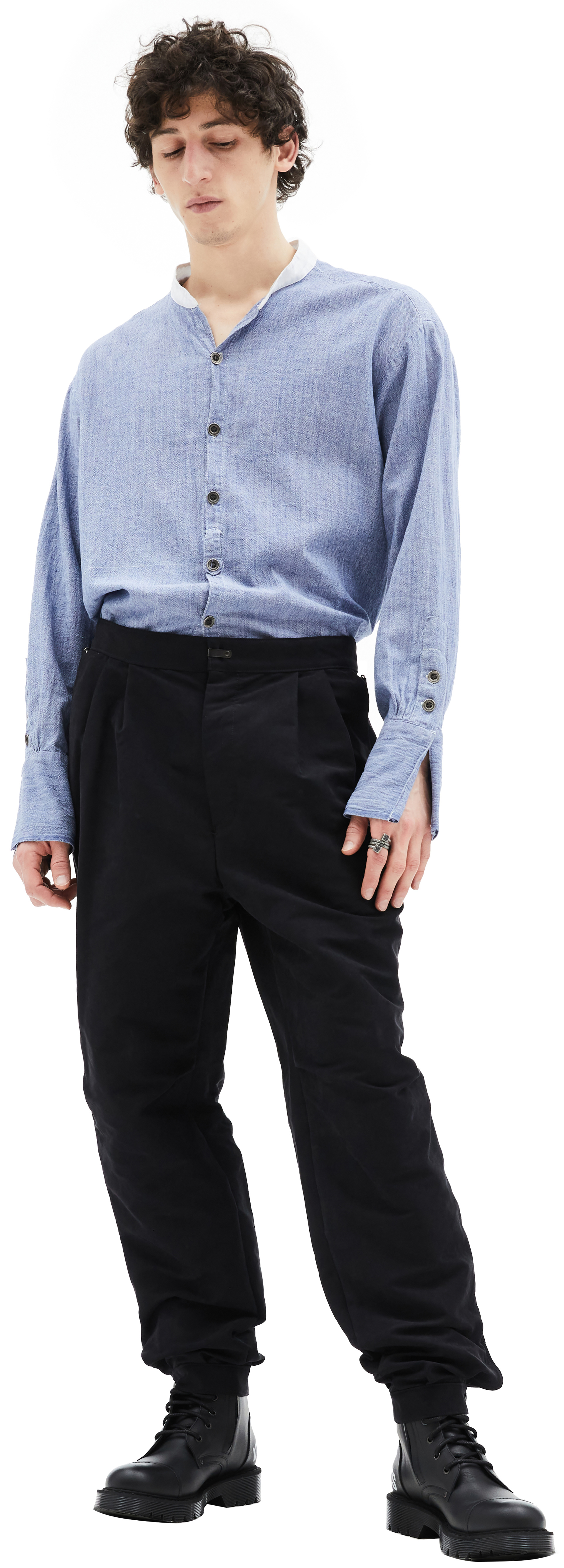 The Viridi-Anne Черные брюки с защипами