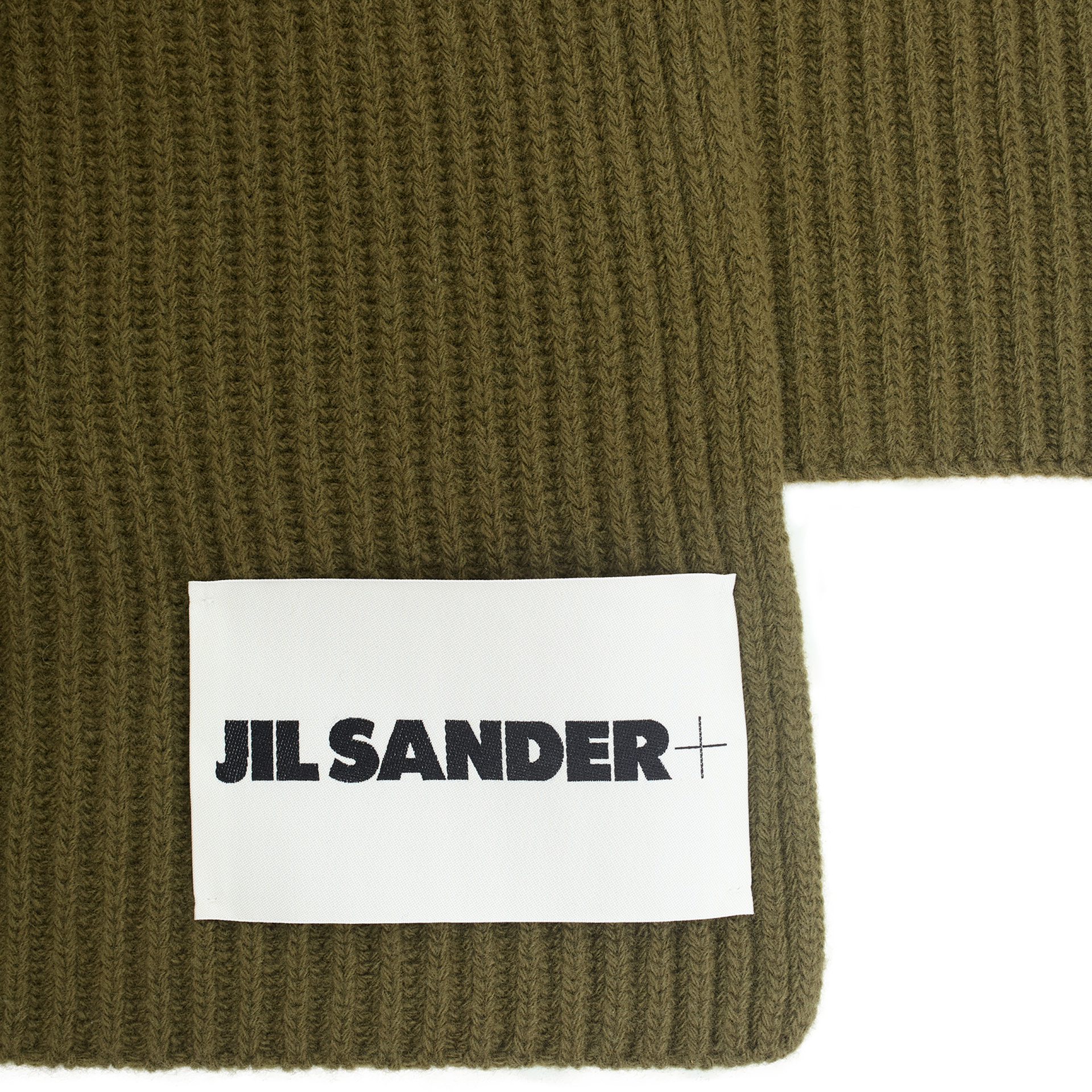 Jil Sander Шерстяной шарф с патчем