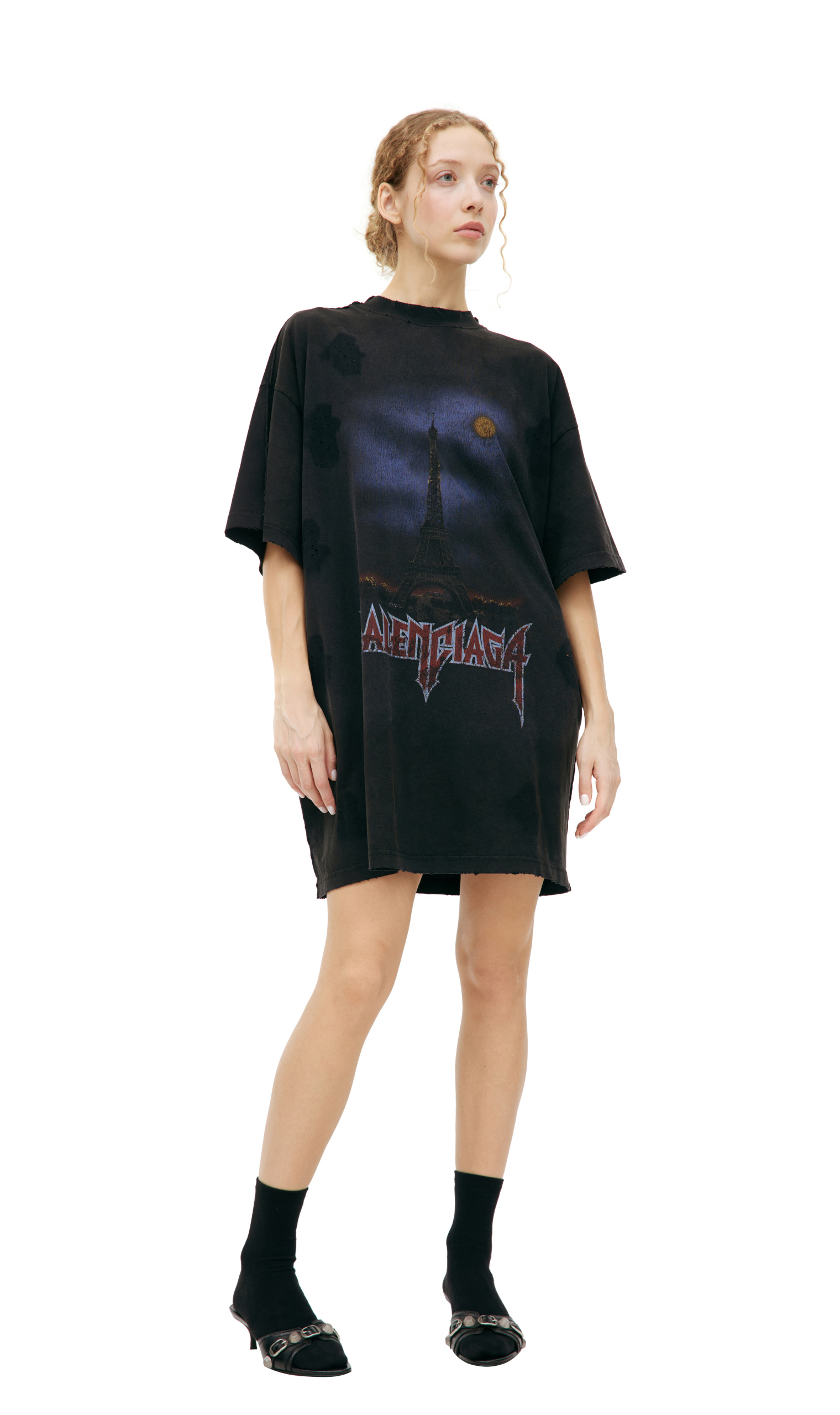 Balenciaga Черная футболка с принтом