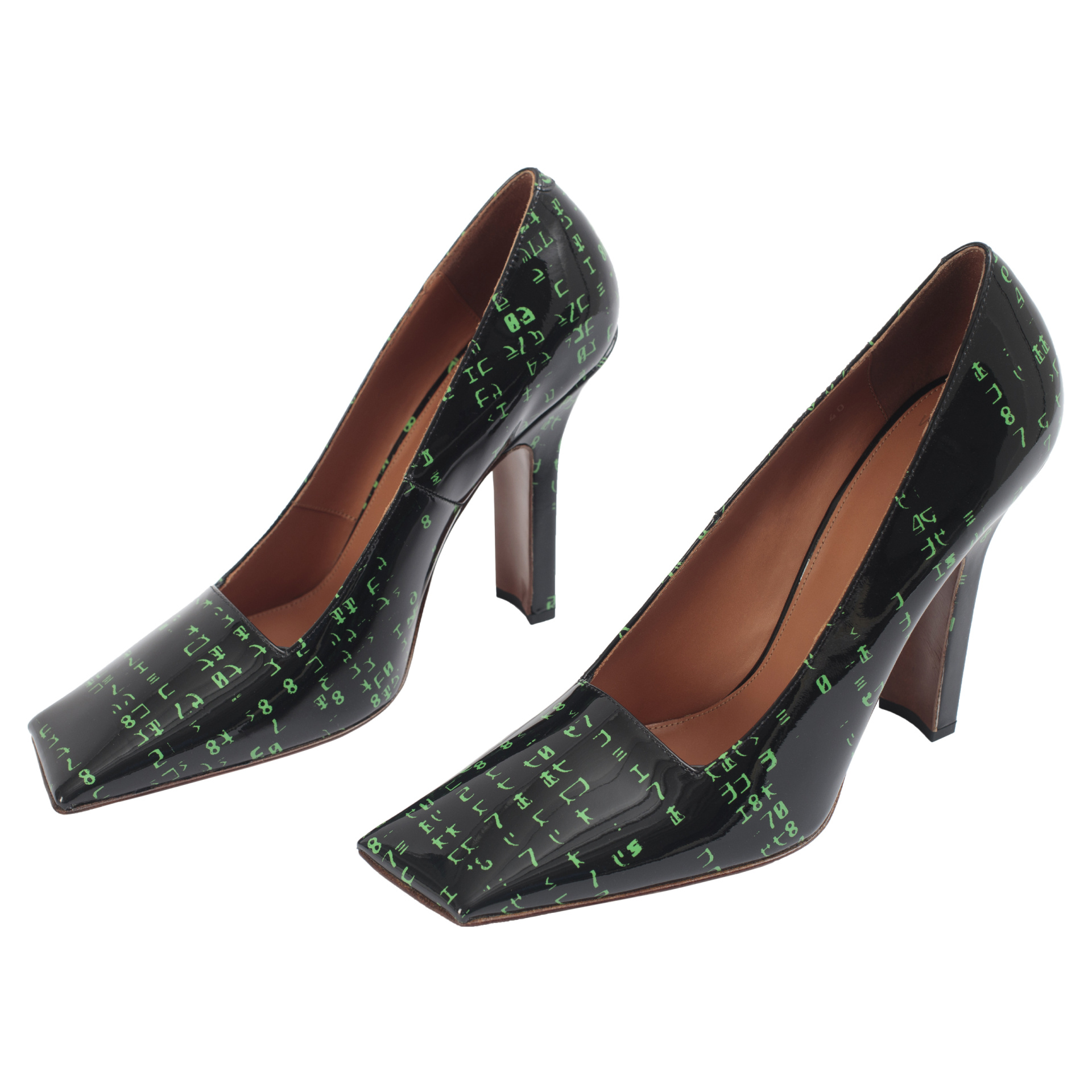 VETEMENTS Лаковые туфли Boomerang с принтом