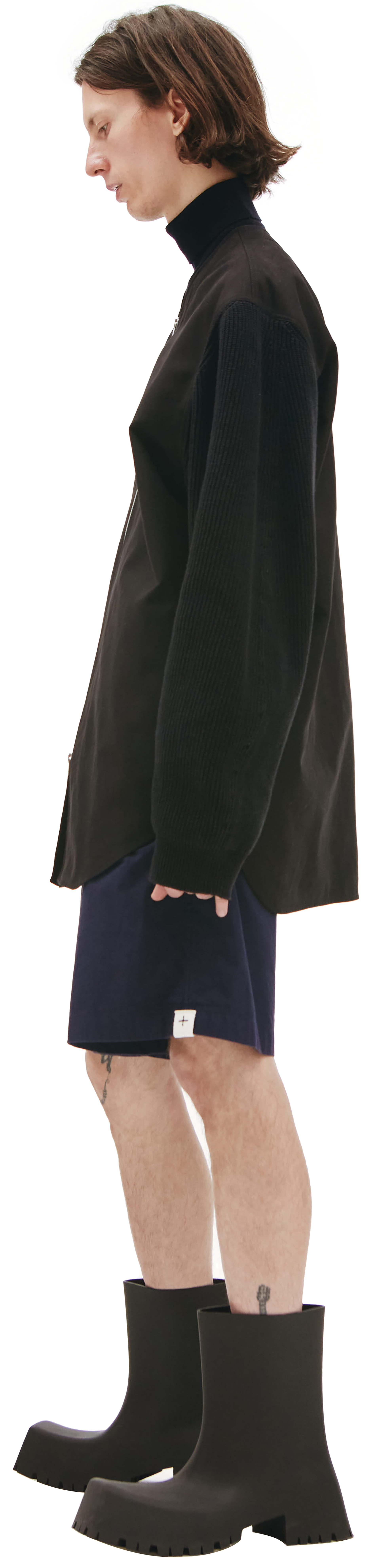 Jil Sander Черная комбинированная куртка