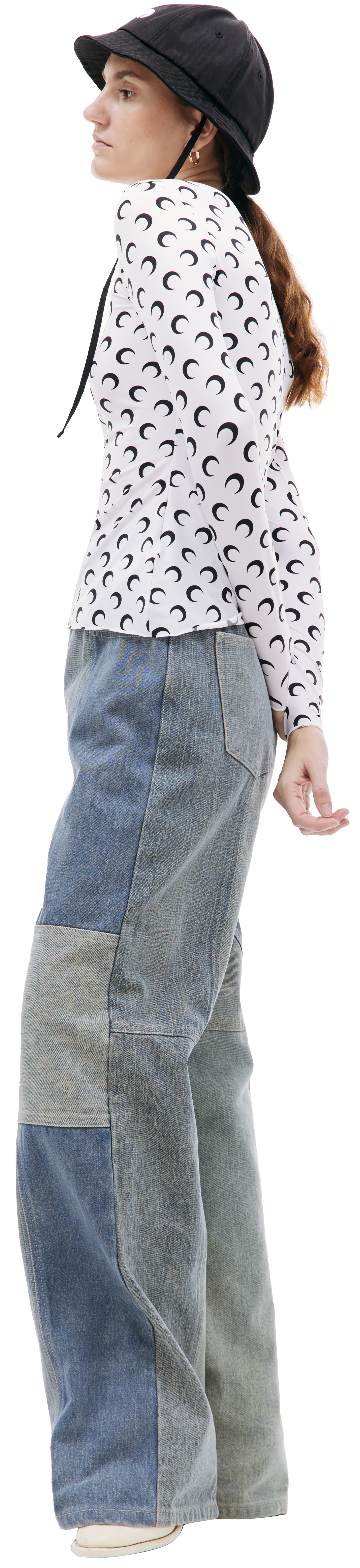 MARINE SERRE Лонгслив с монопринтом Moon