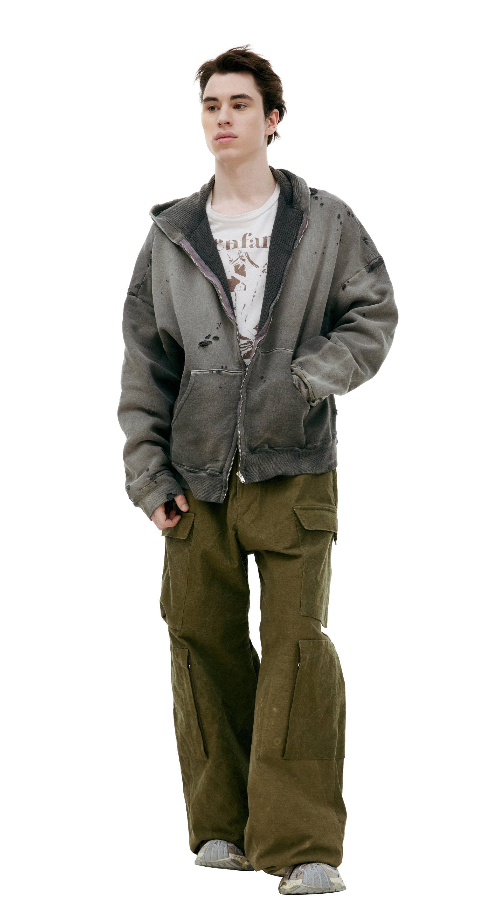 Saint Mxxxxxx Худи с рваным эффектом