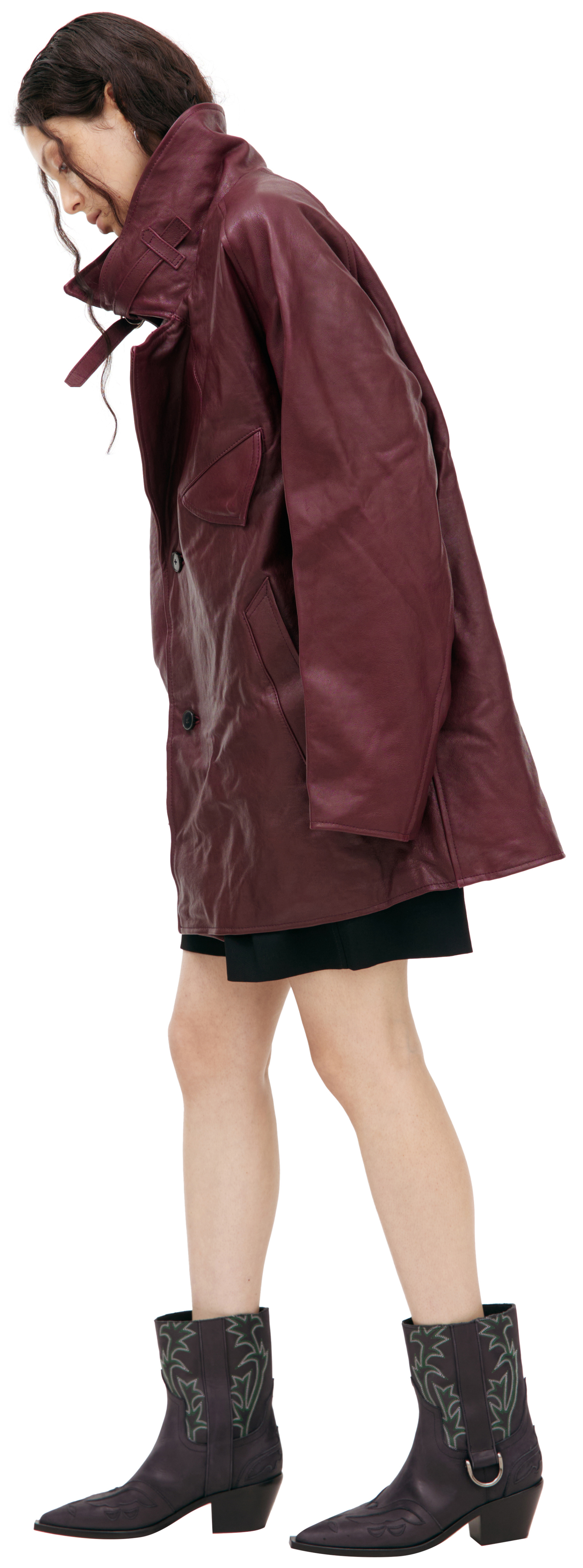 Enfants Riches Déprimés Бордовая куртка из кожи