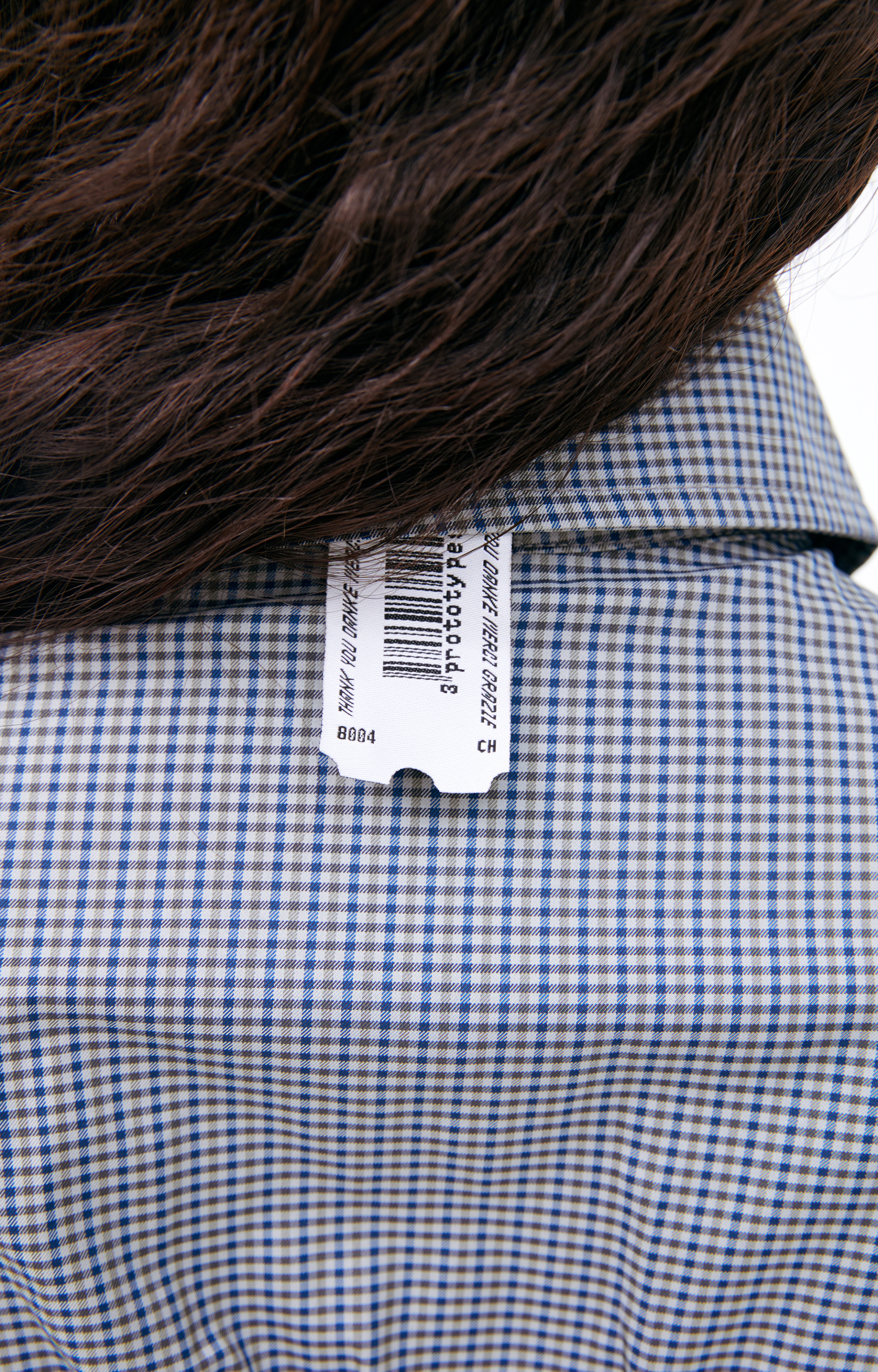 PROTOTYPES Рубашка в клетку с вырезом на спине