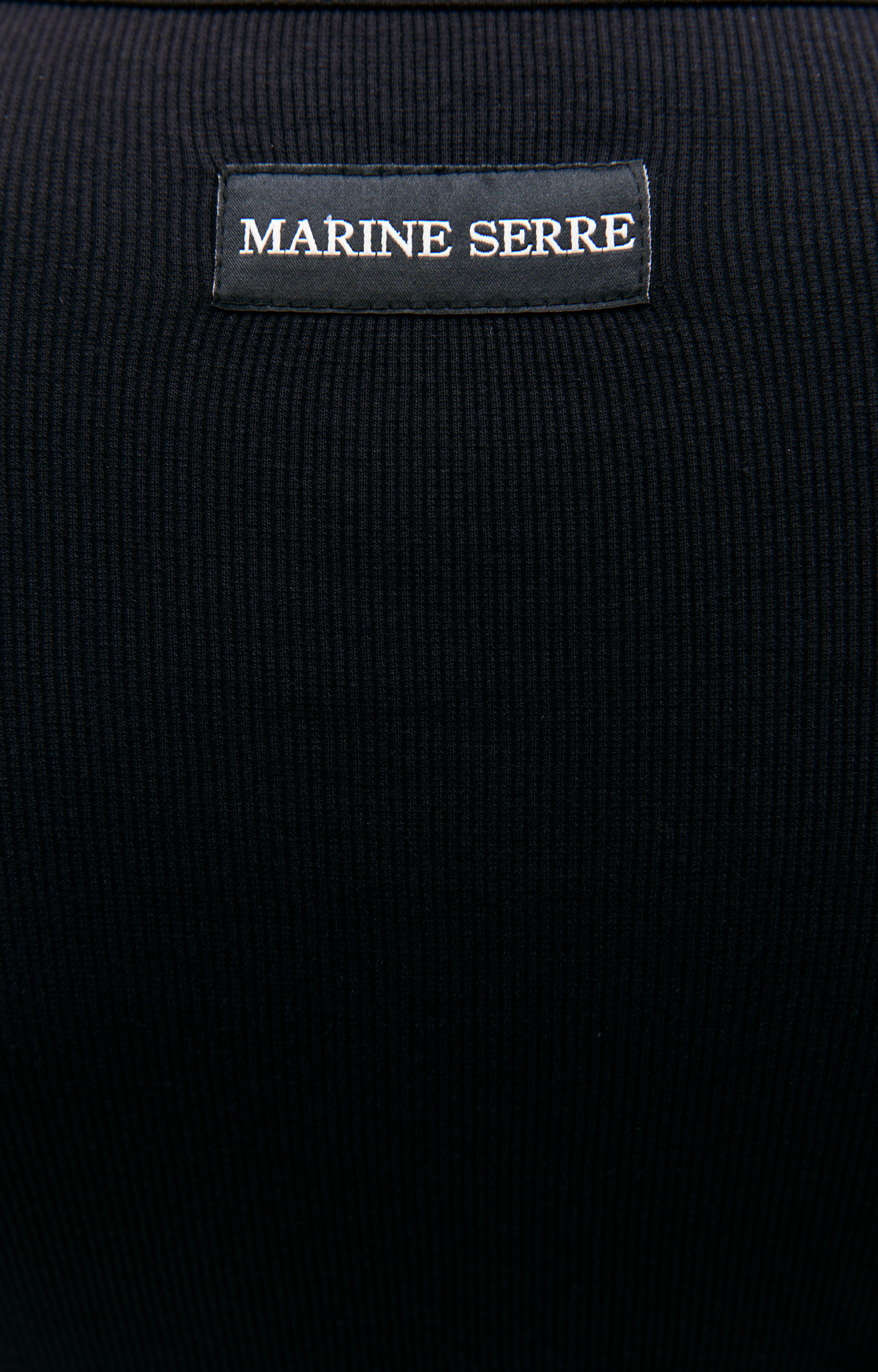 MARINE SERRE Черный боди с вышивкой логотипа