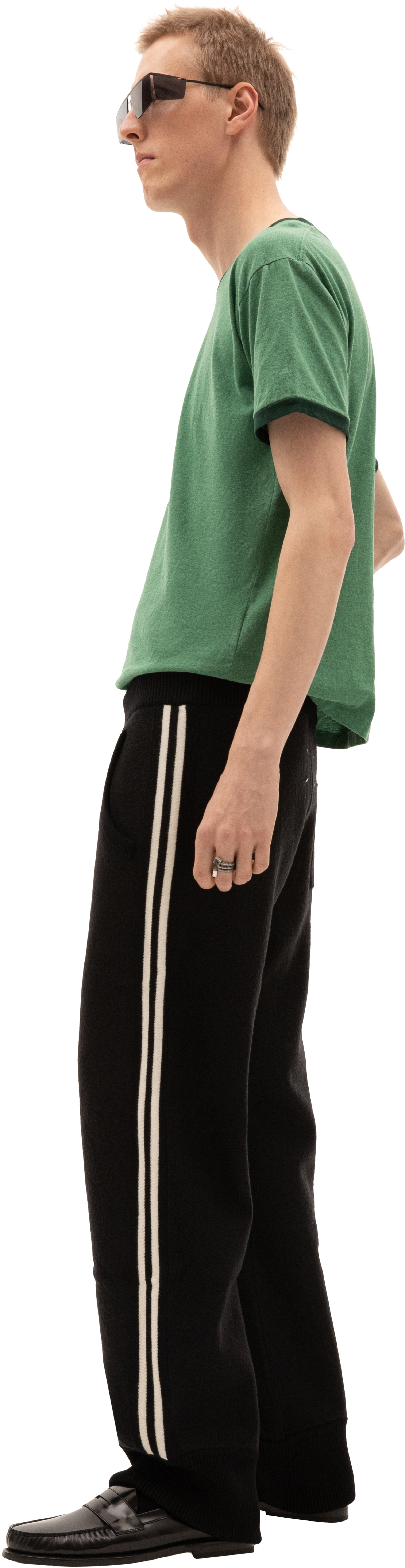 Maison Margiela Брюки из шерсти с лампасами