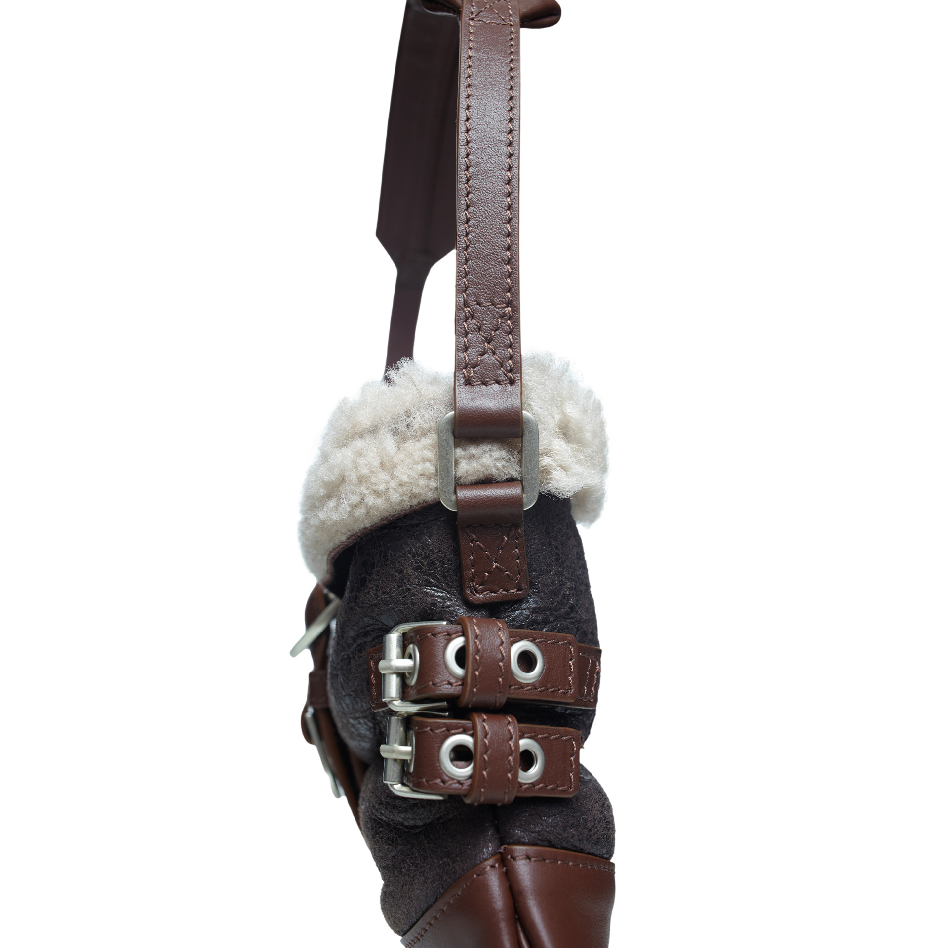 Blumarine Кожаная сумка Butterfly mini с мехом