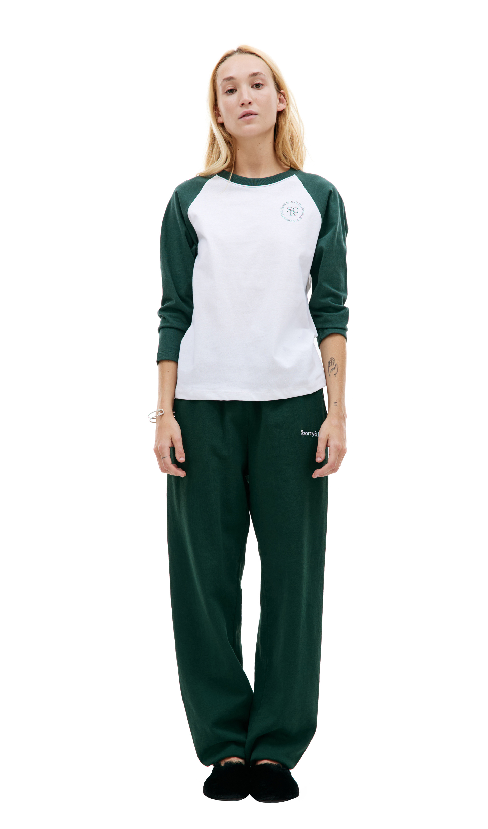 SPORTY & RICH Лонгслив SRHWC с контрастными рукавами