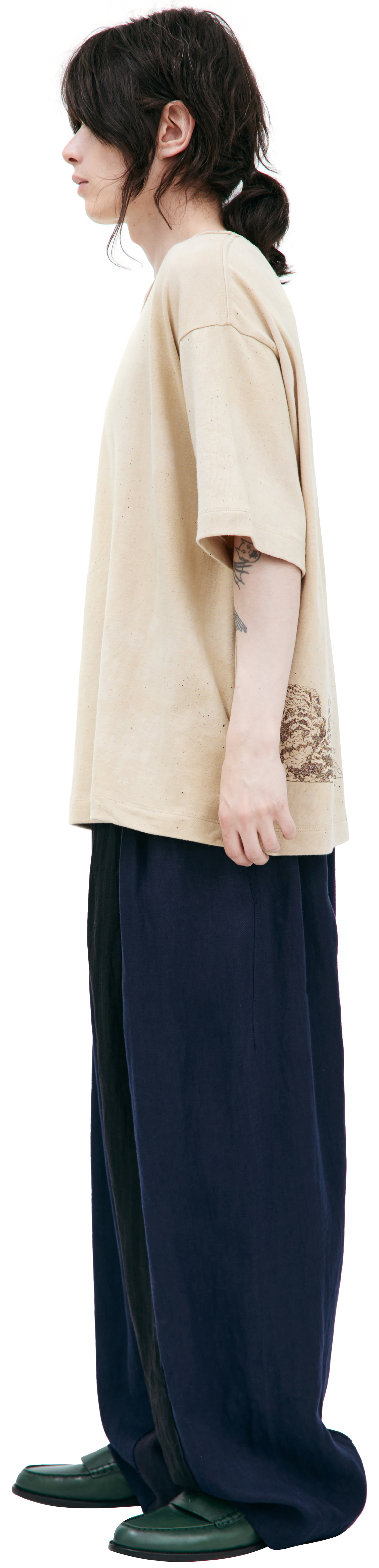 Ziggy Chen Футболка-0M2520203 в черной краске, песочная