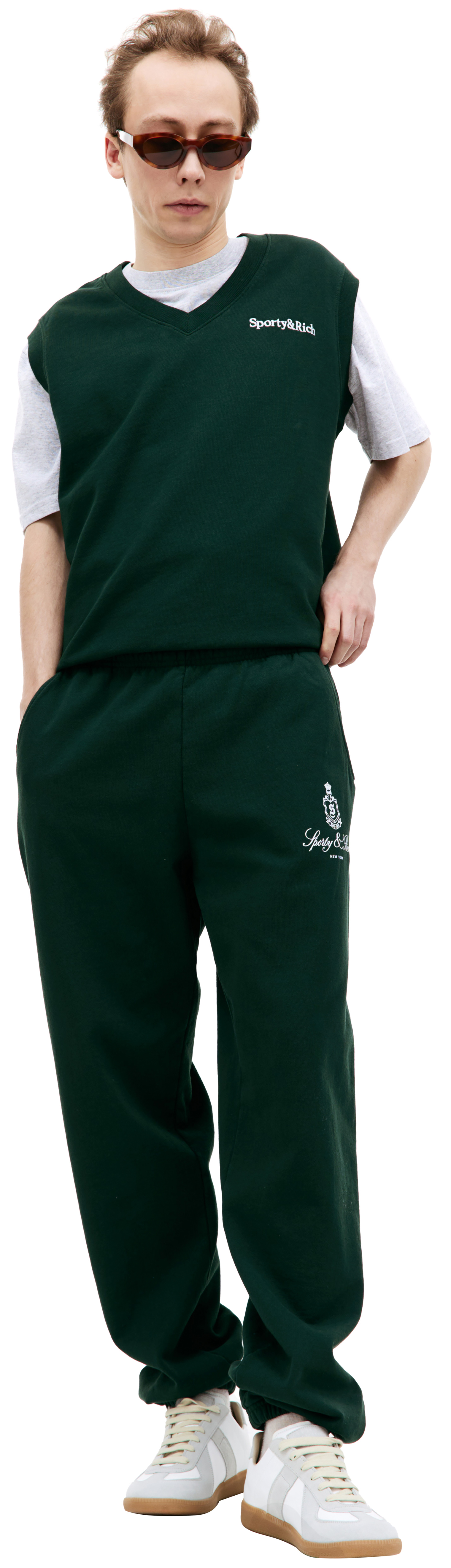 SPORTY & RICH Спортивные брюки Vendome с логотипом