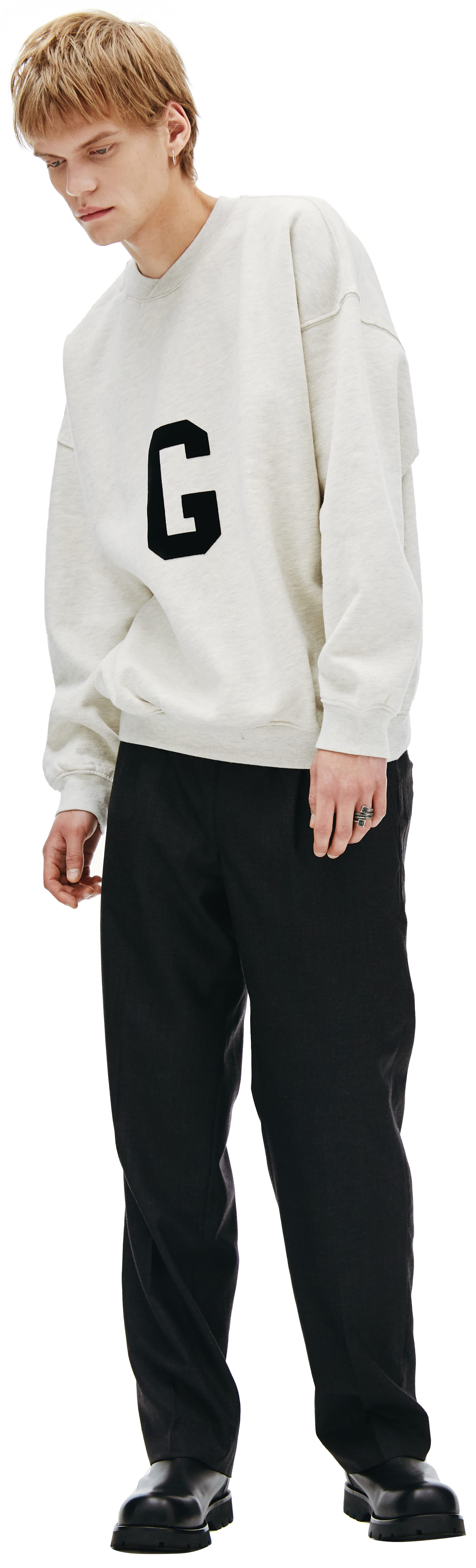 Fear of God Светло-серый свитшот с принтом