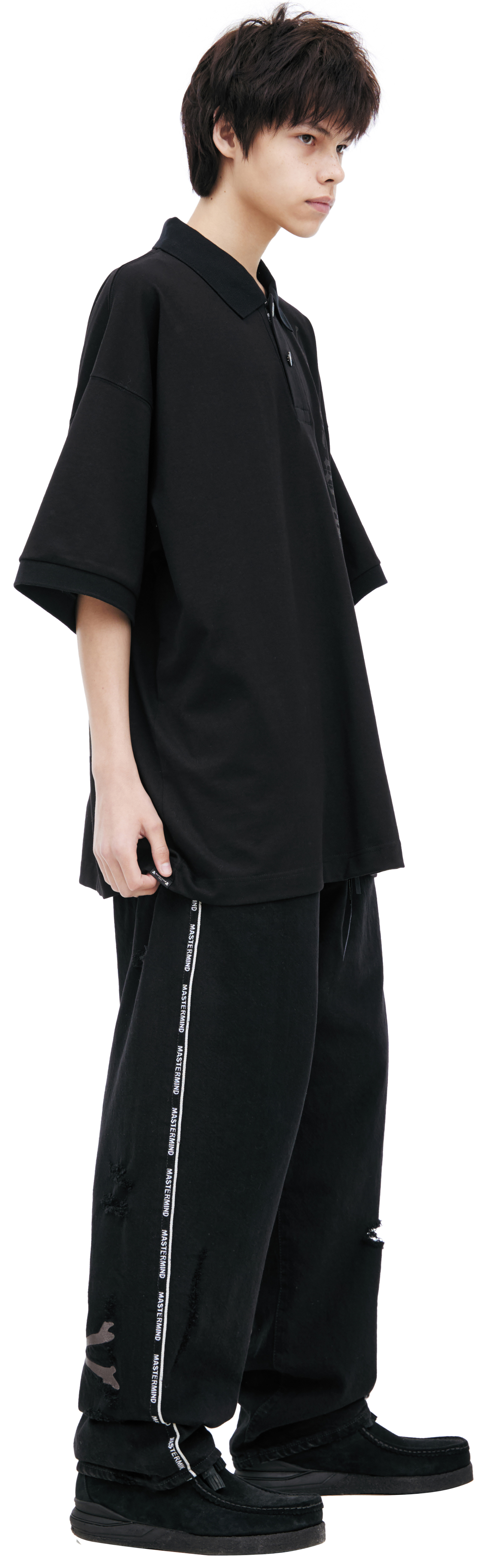 Mastermind WORLD Черное поло с логотипом