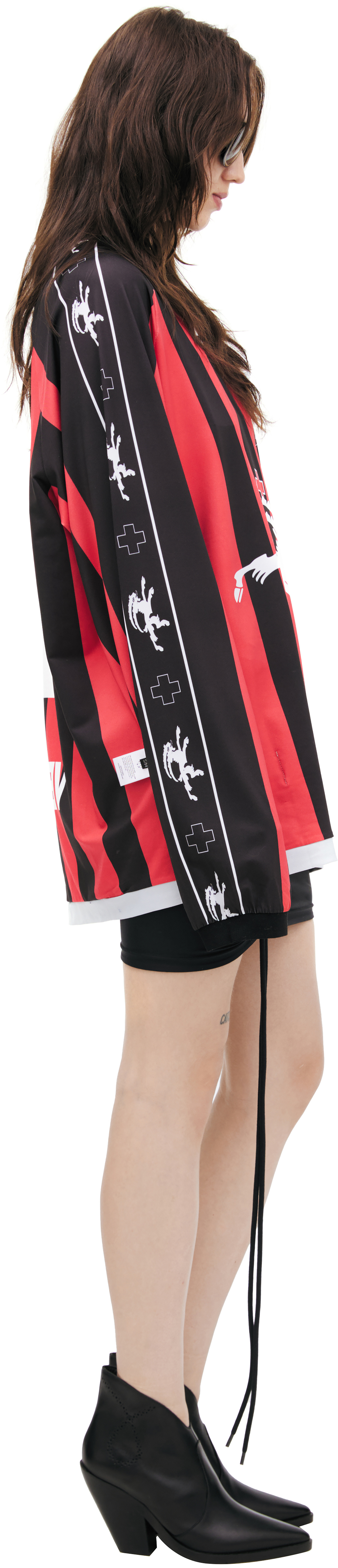 PROTOTYPES Полосатый лонгслив с принтом