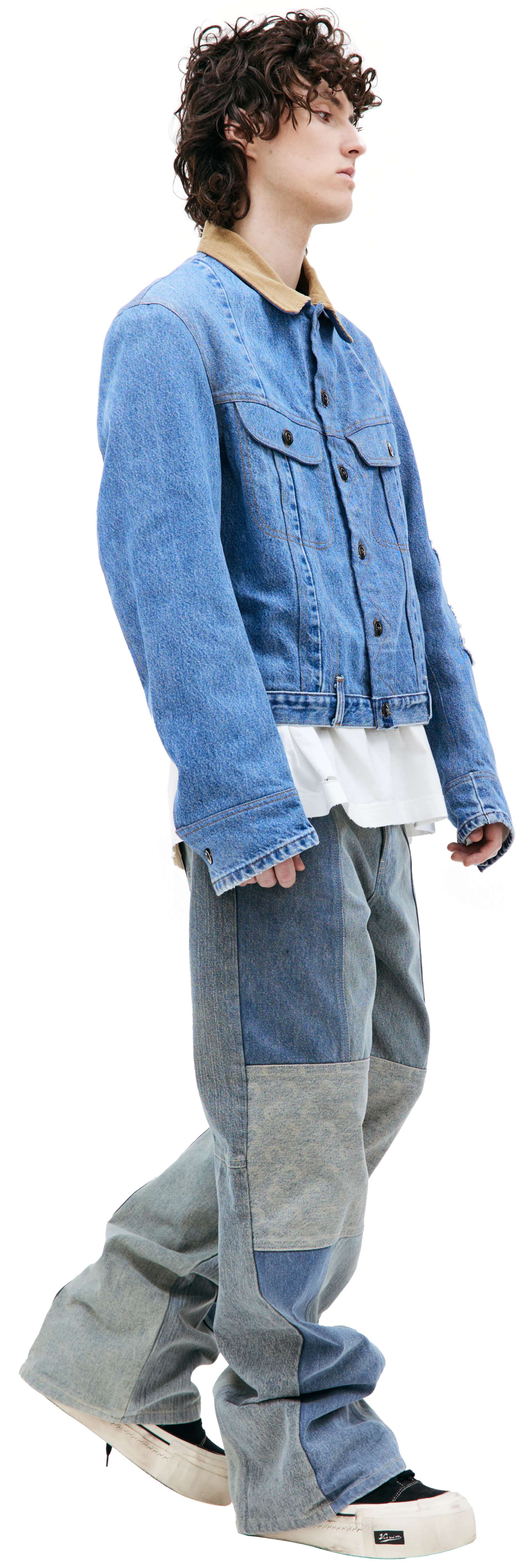 Greg Lauren Комбинированная куртка из винтажного денима