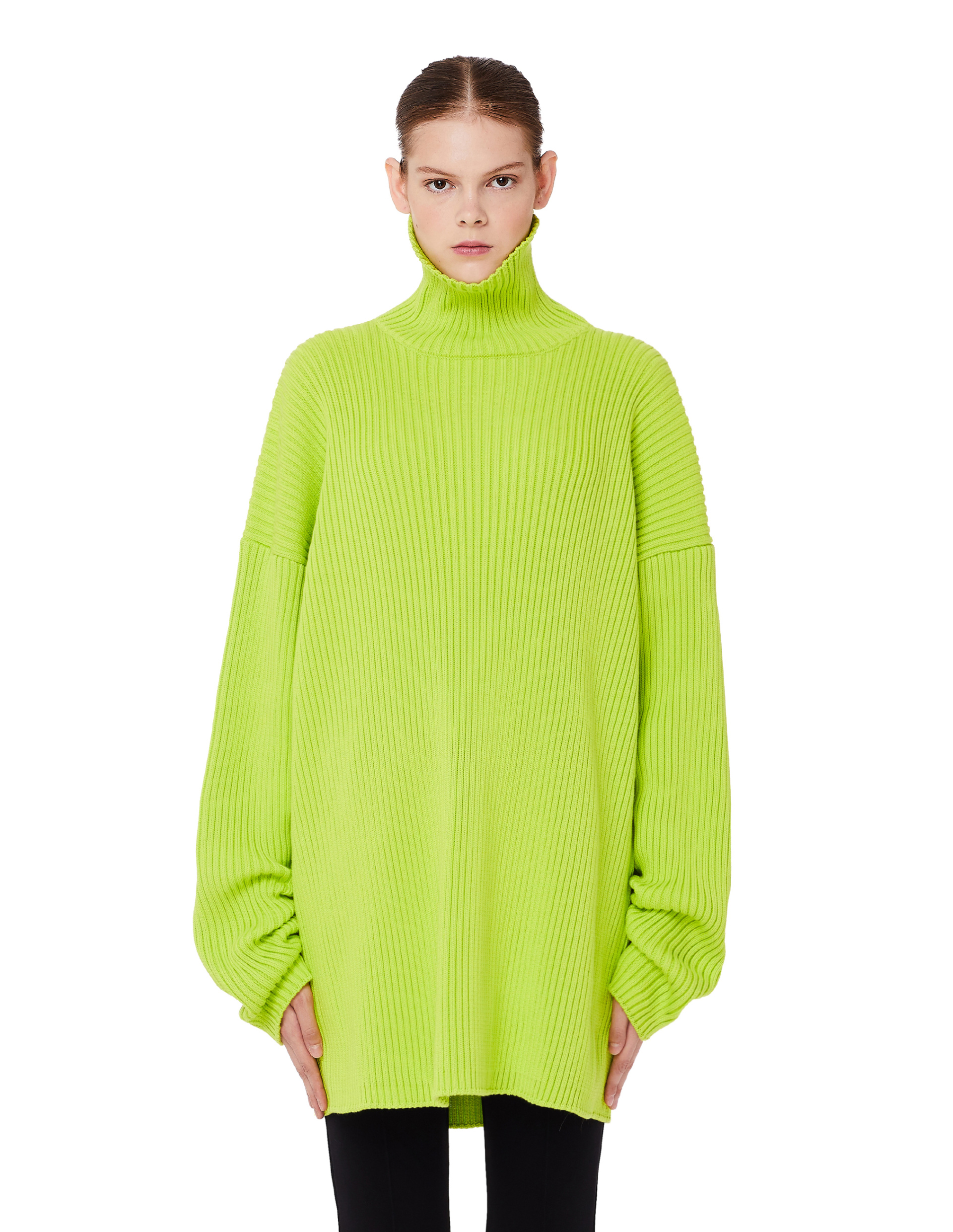 Balenciaga Неоново-зеленый свитер oversize