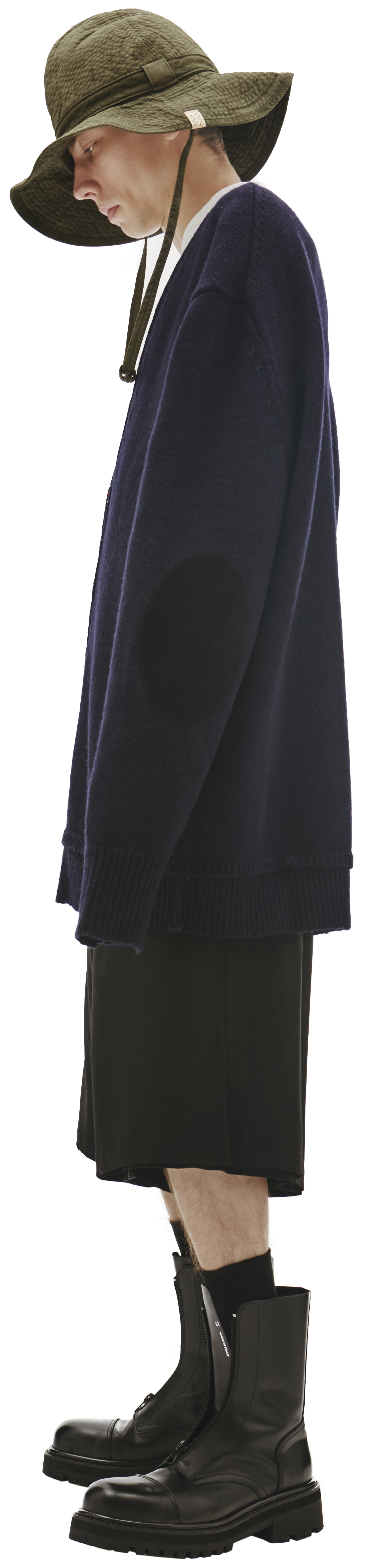 Maison Margiela Синий кардиган из шерсти