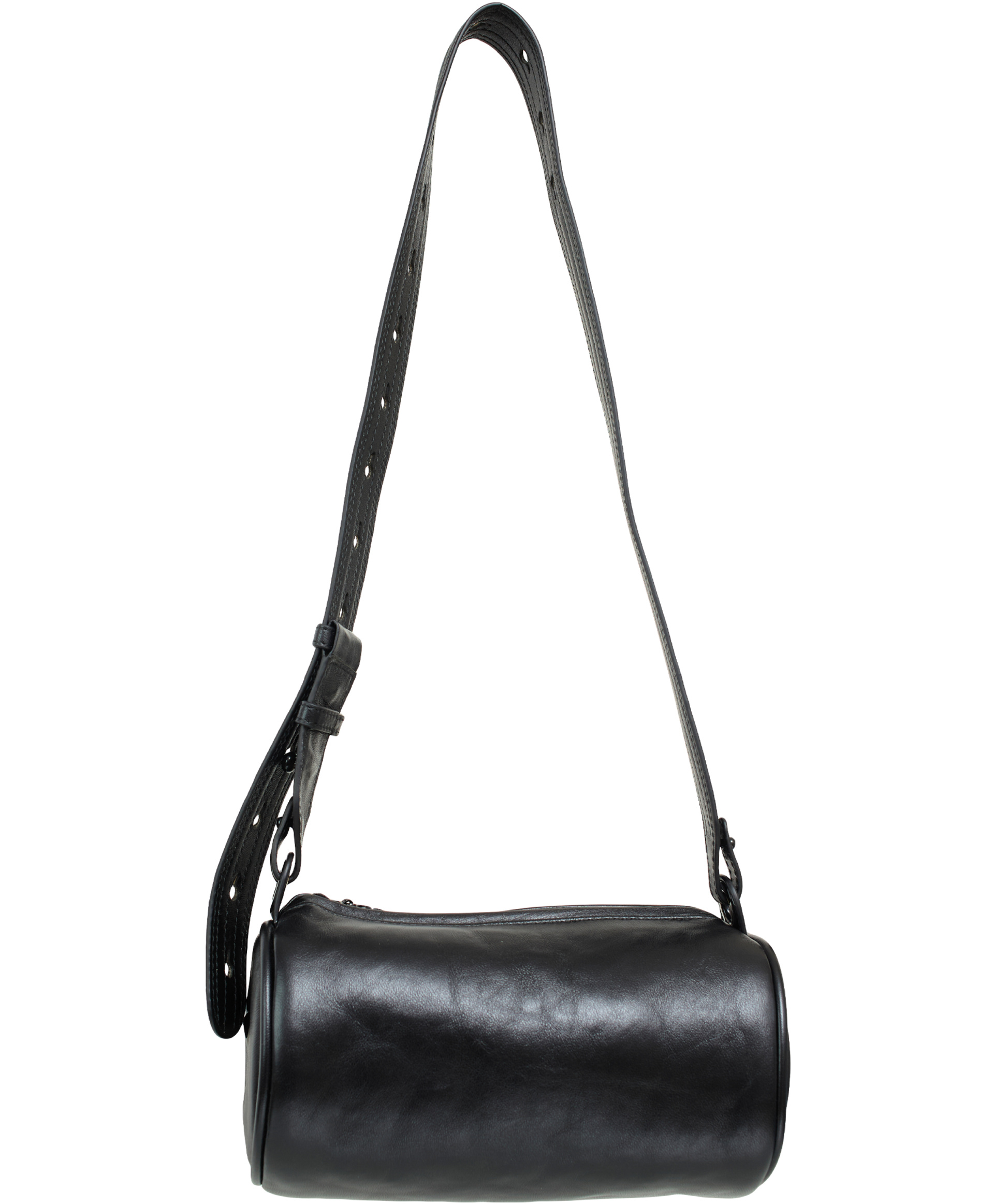 MARINE SERRE Кожаная сумка-цилиндр с металлическим логотипом