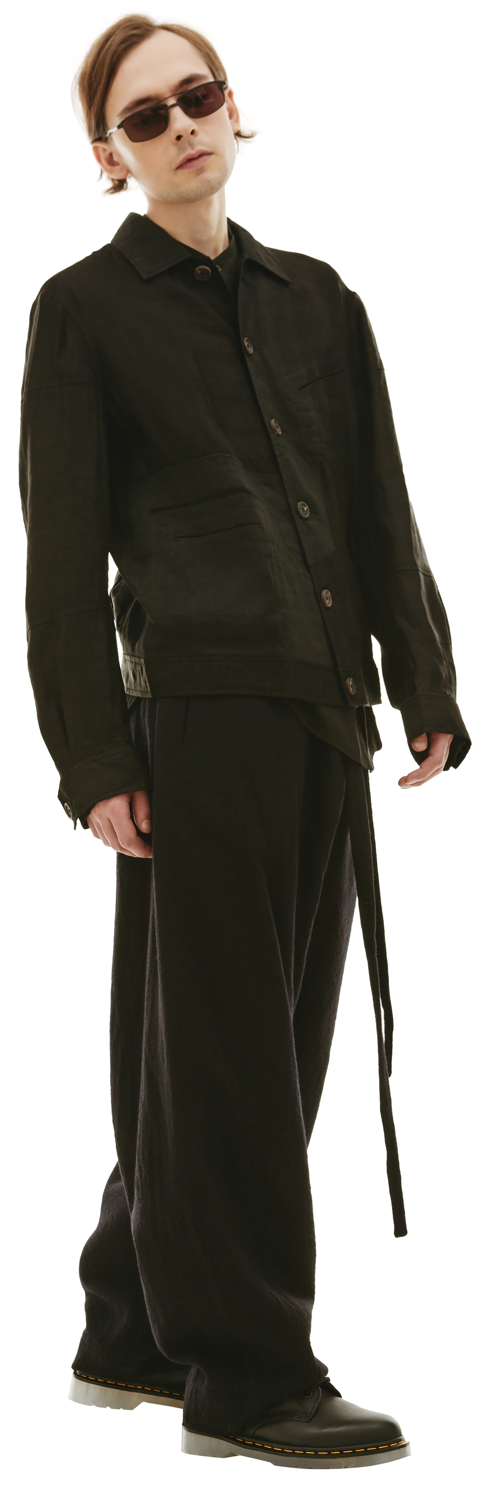 Ziggy Chen Льняная рубашка с накладным карманом