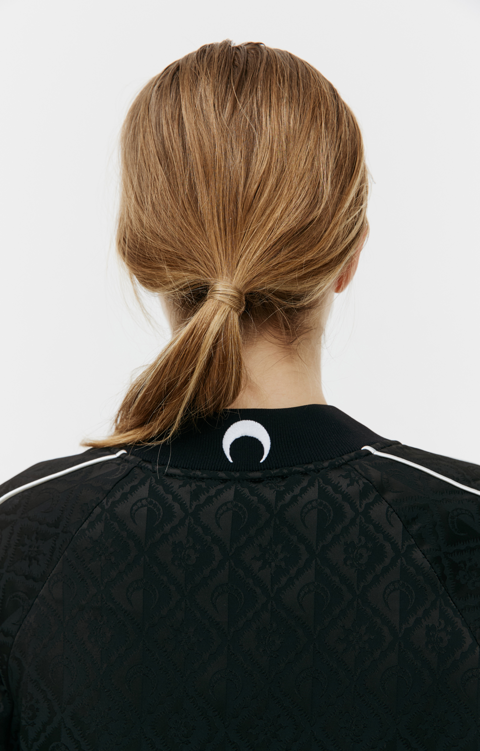 MARINE SERRE ЧЕрный бомбер с вышивкой