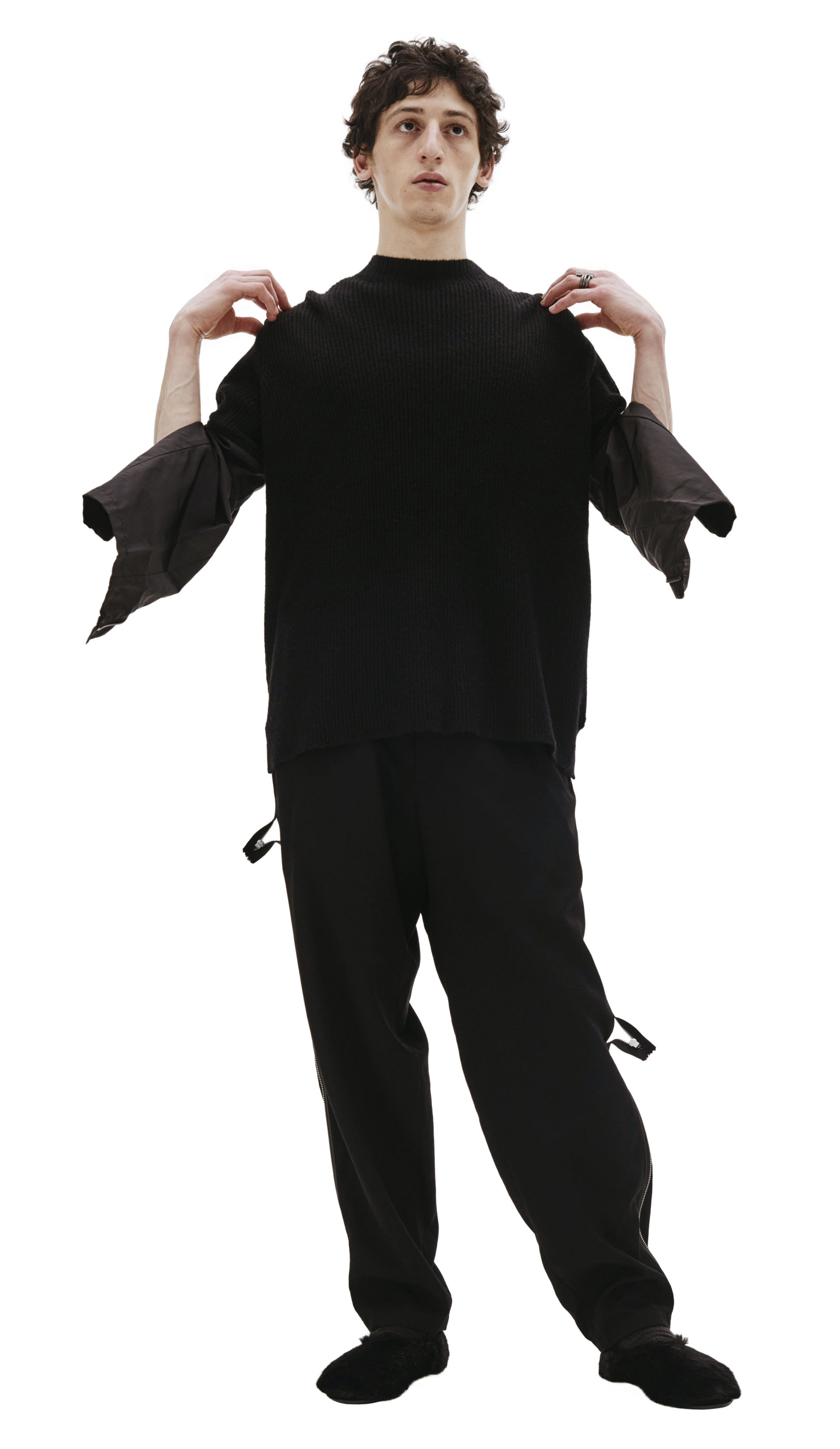 The Viridi-Anne Шерстяной свитер с нейлоновыми рукавами