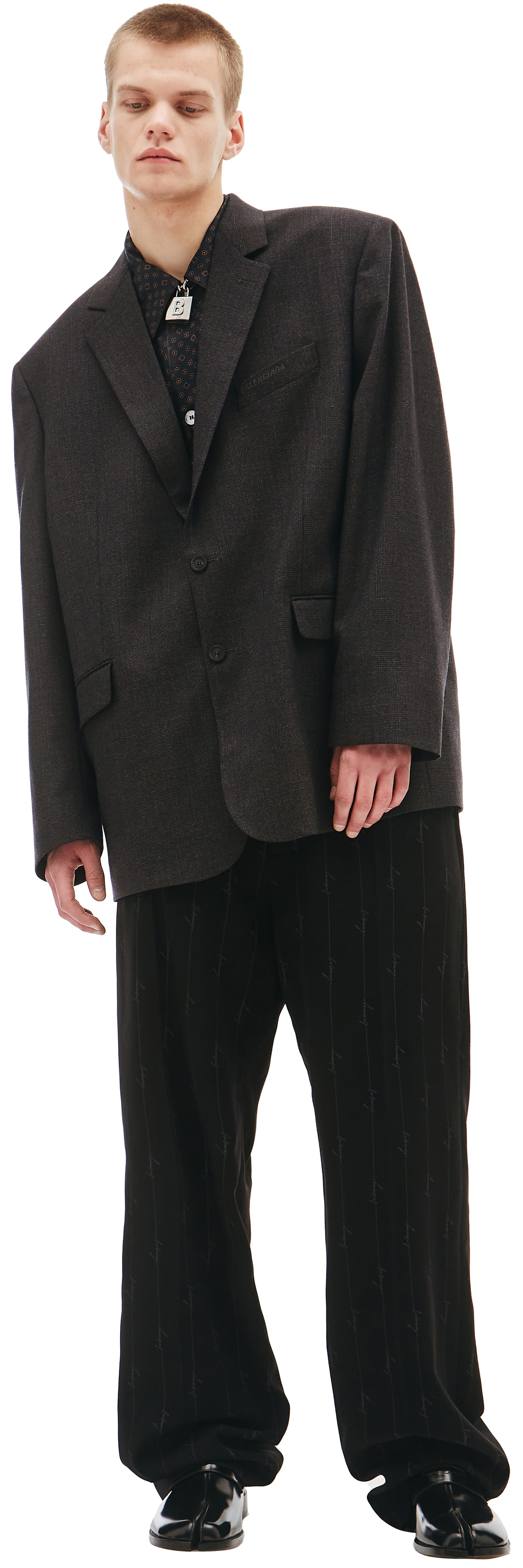 Balenciaga Серый однобортный пиджак