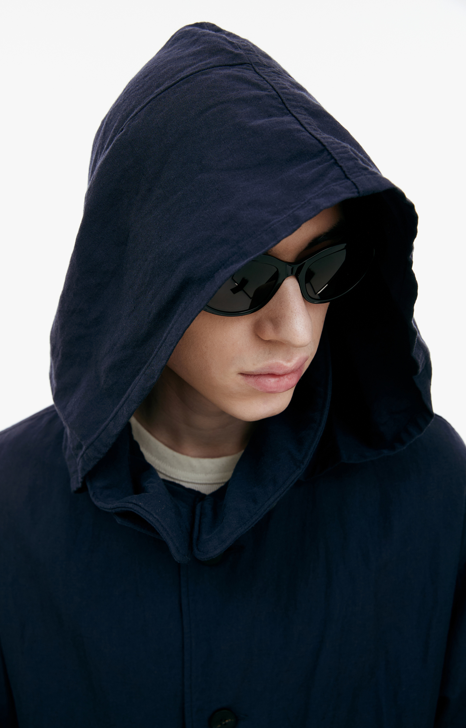 visvim Темно-синяя парка с капюшоном