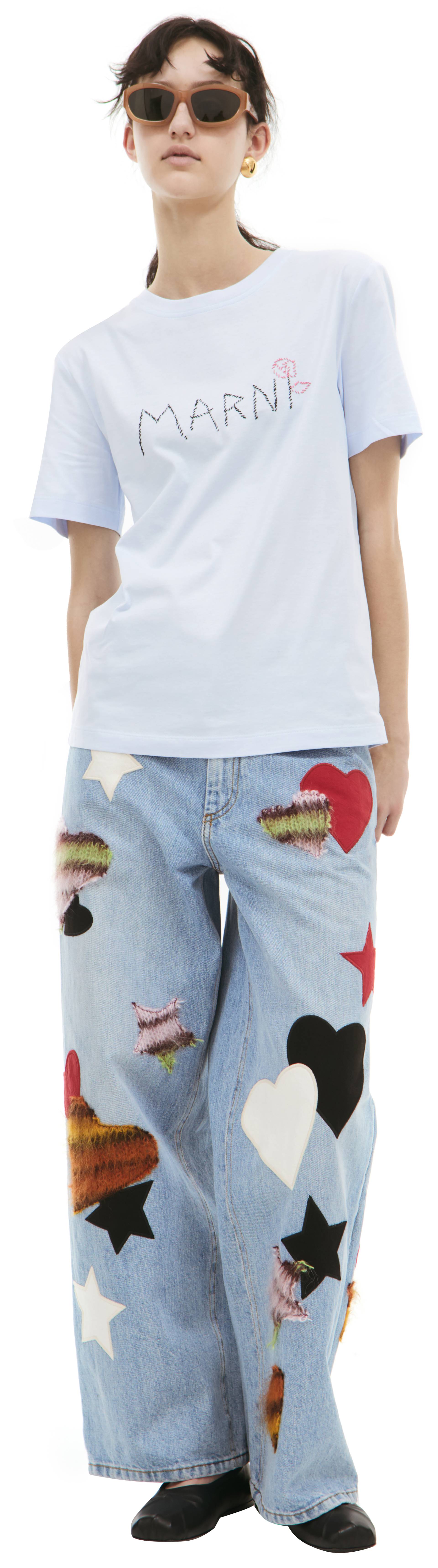 Marni Футболка с вышитым логотипом