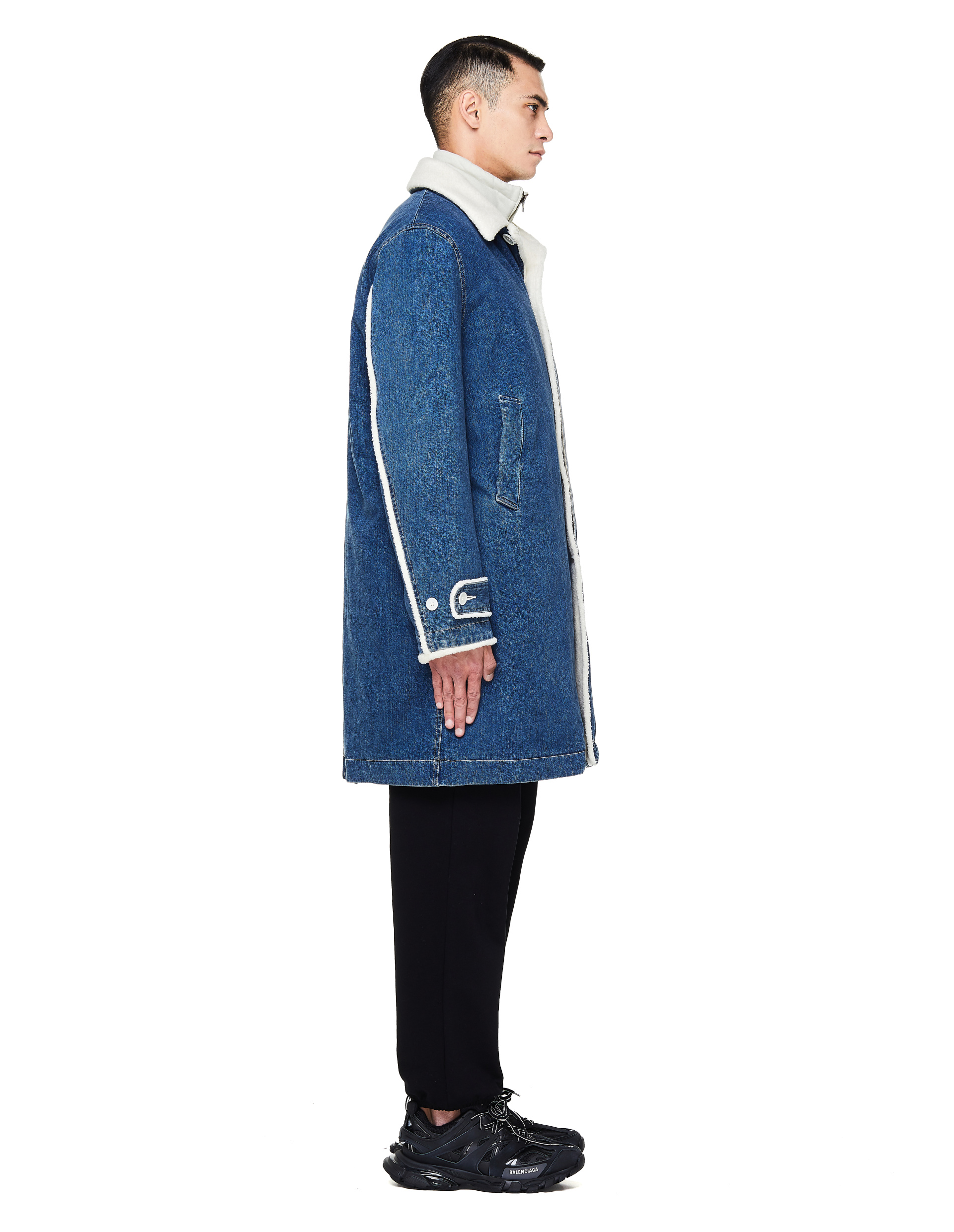 John Undercover Джинсовое пальто на искусственном меху