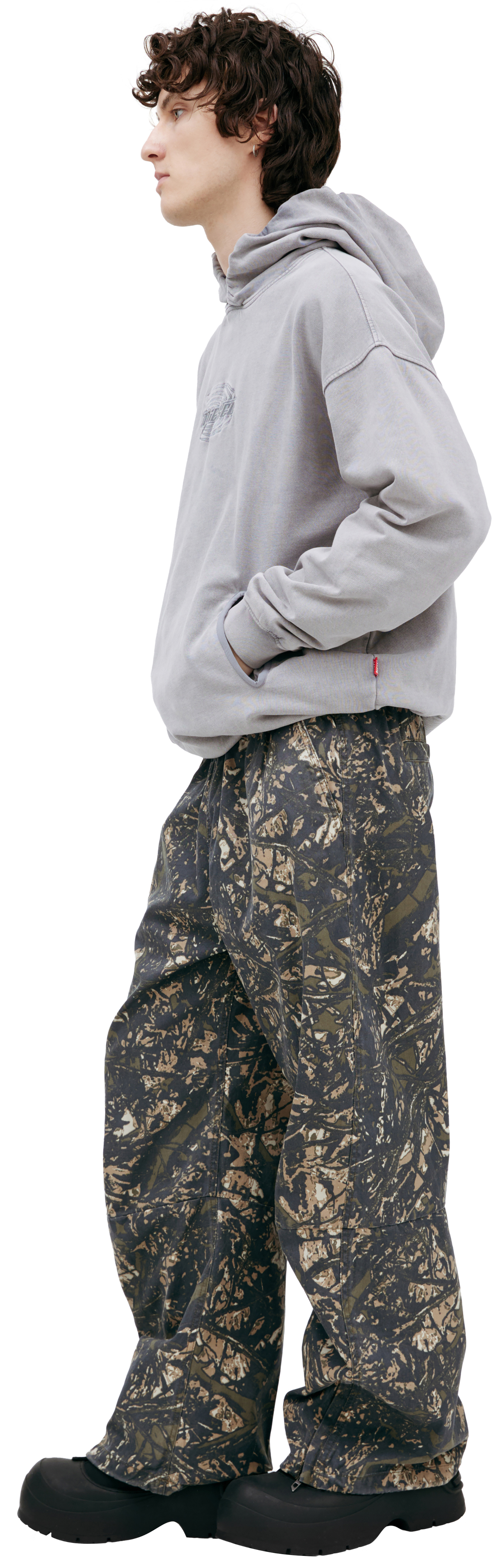 Diesel Серое худи с вышитым логотипом