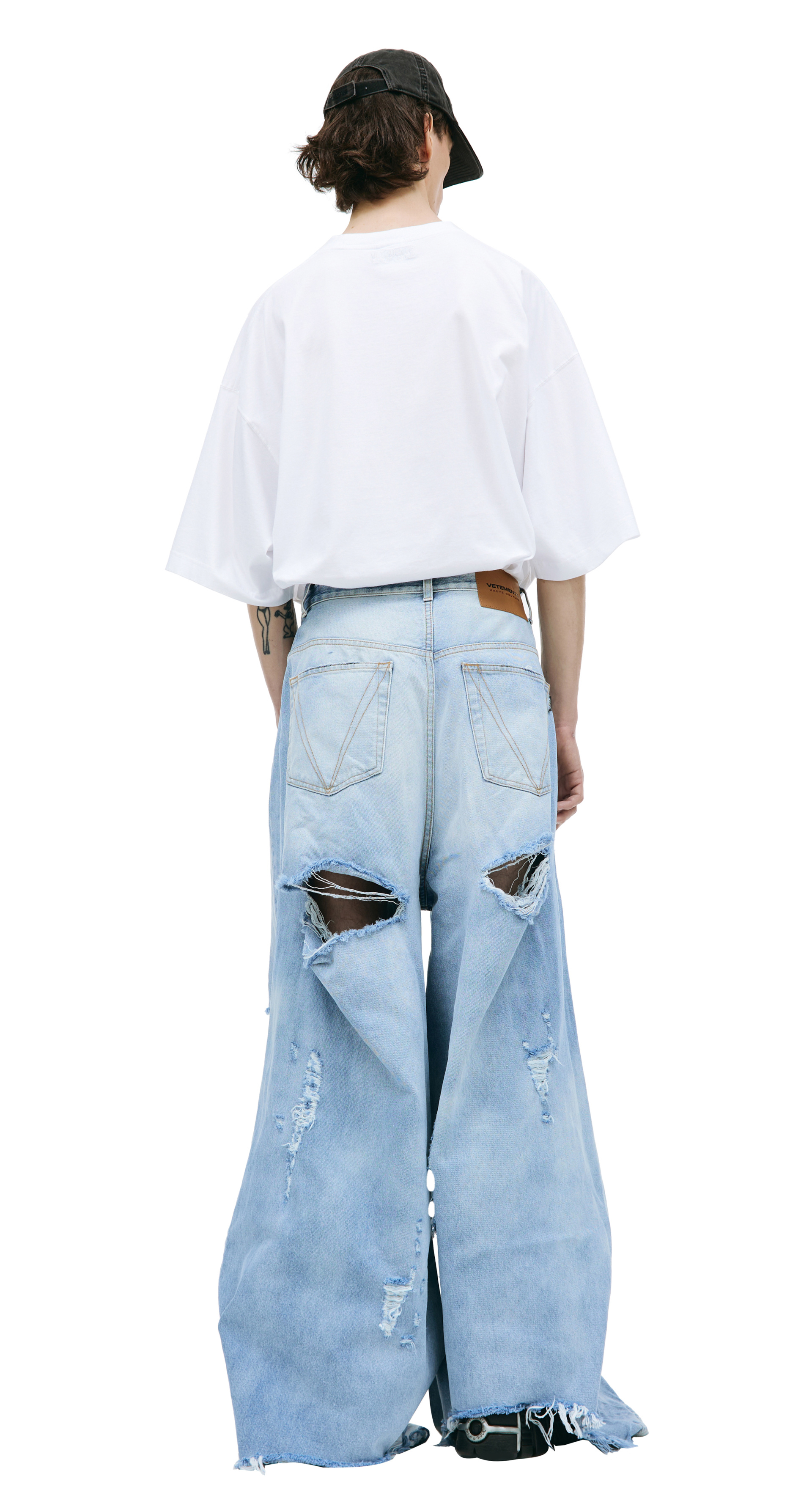 VETEMENTS Широкие раваные джинсы