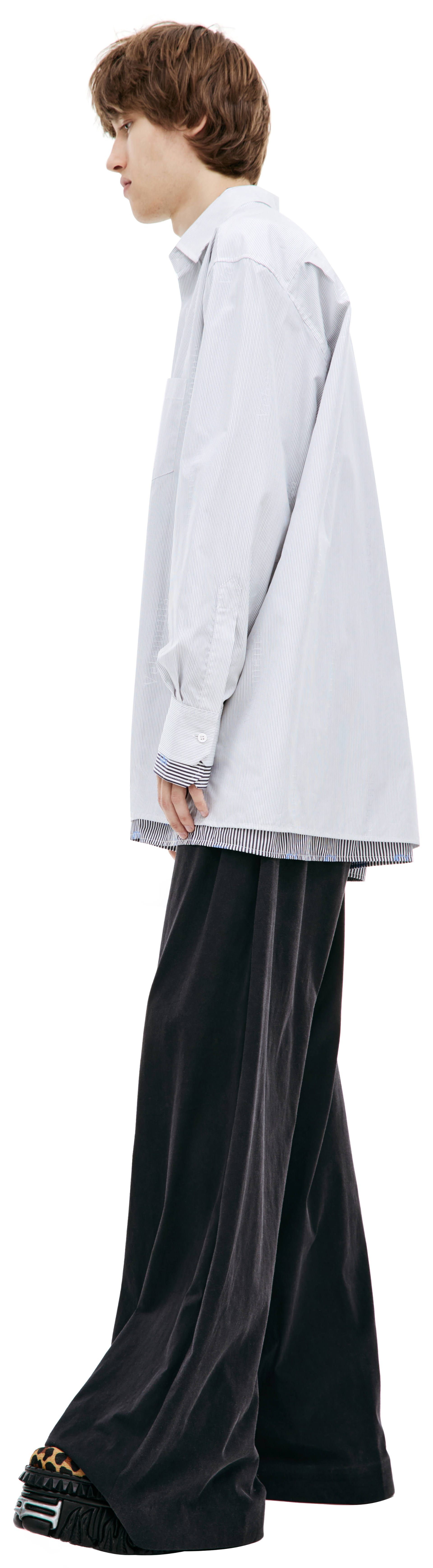 VETEMENTS Двухслойная рубашка в полоску