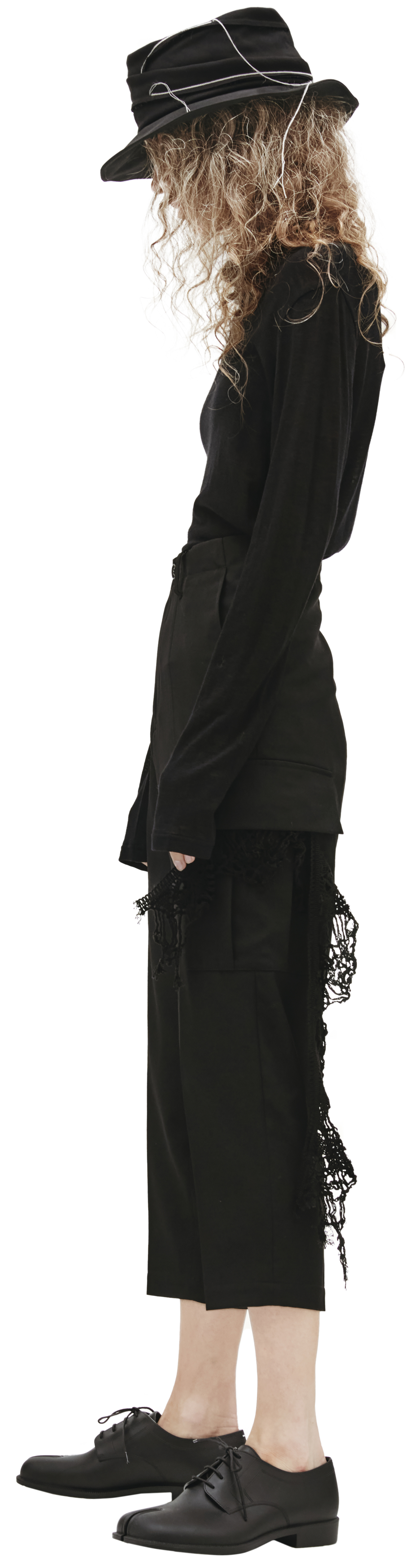 Y\'s Шерстяные брюки с кружевной деталью