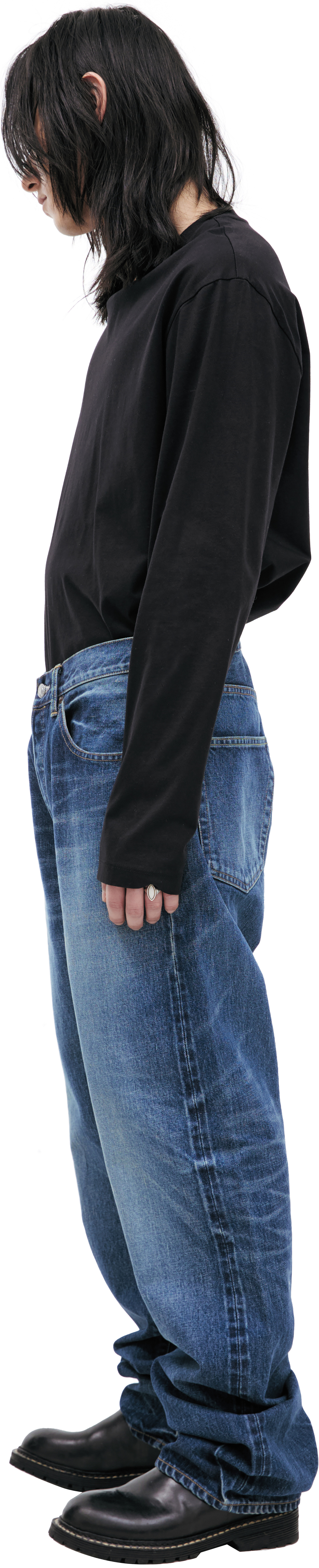 Maison Mihara Yasuhiro Синие джинсы с потертостями