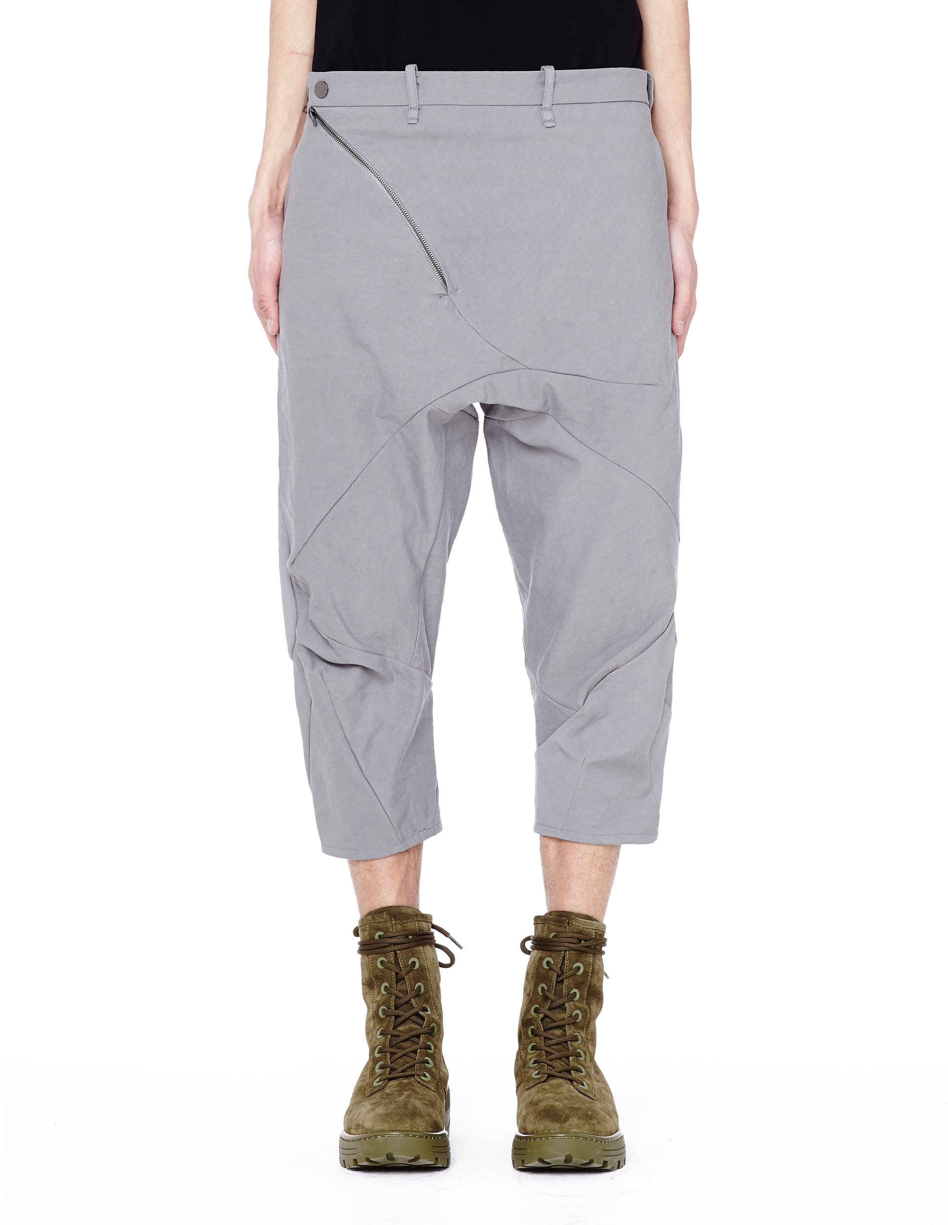 Leon Emanuel Blanck Светло-серые шорты из хлопка и льна