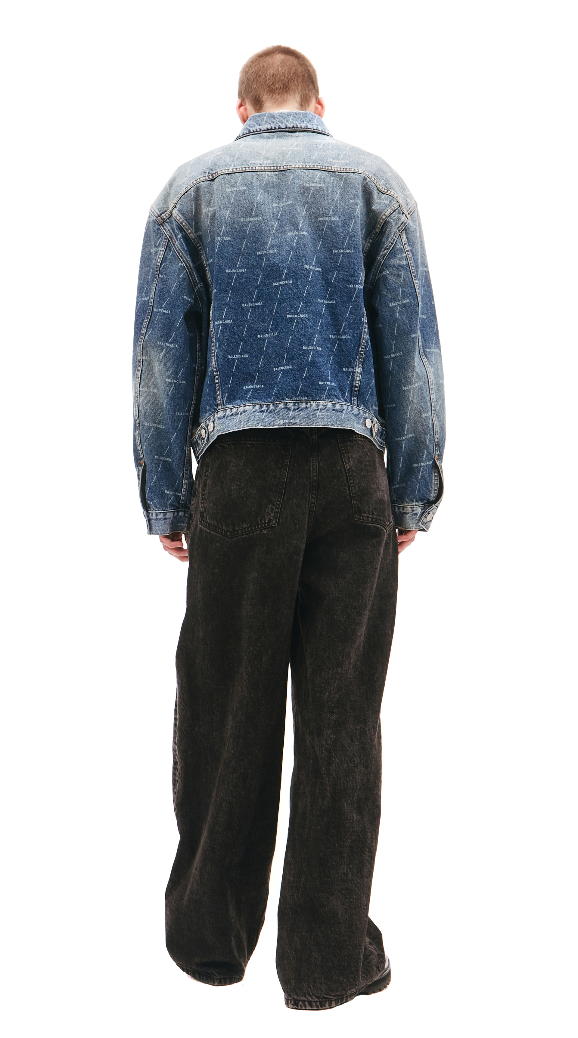 Balenciaga Джинсовая куртка c принтом All Over Logo